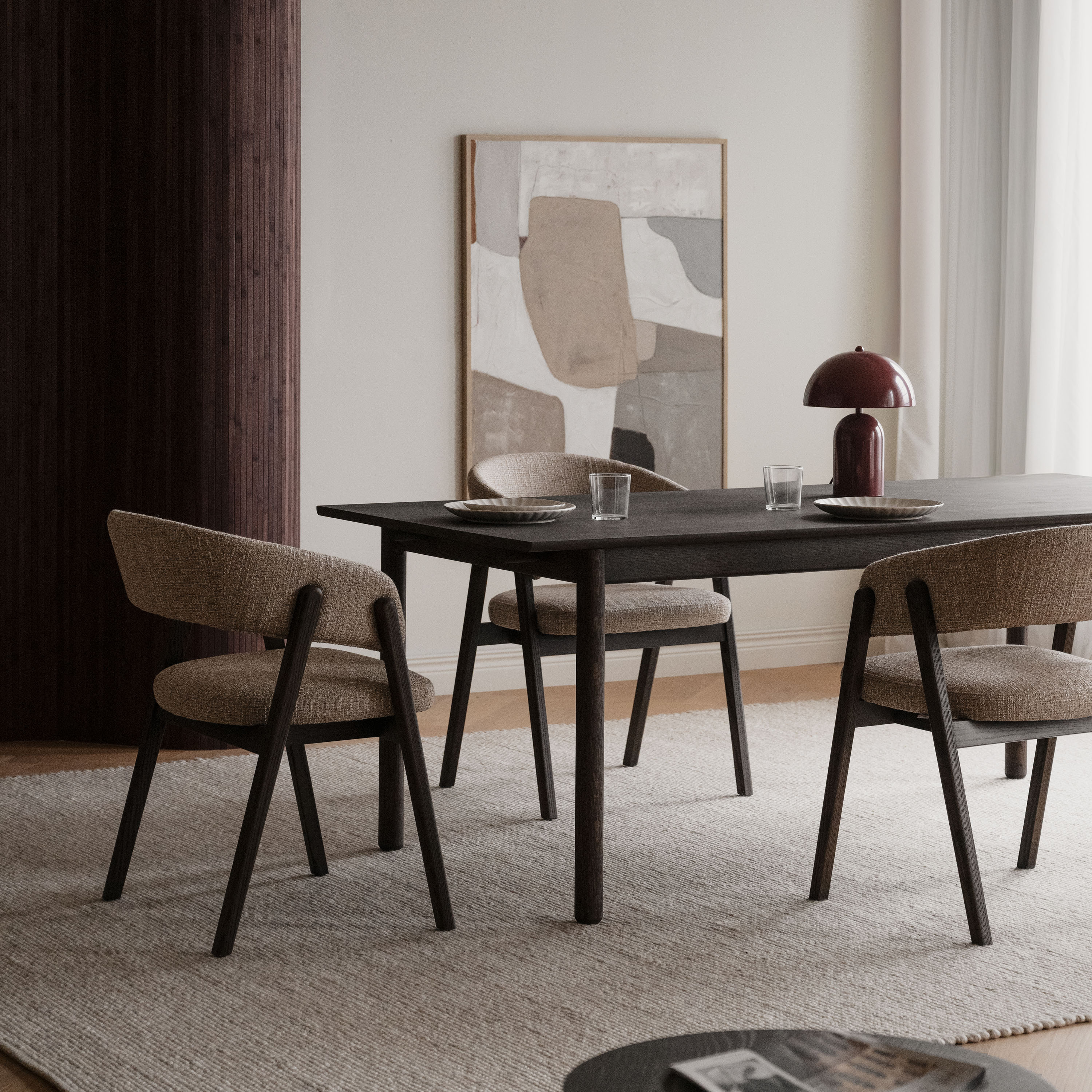 Rowico Home Barnaby Armlehnstuhl Dunkelbeige/Eiche