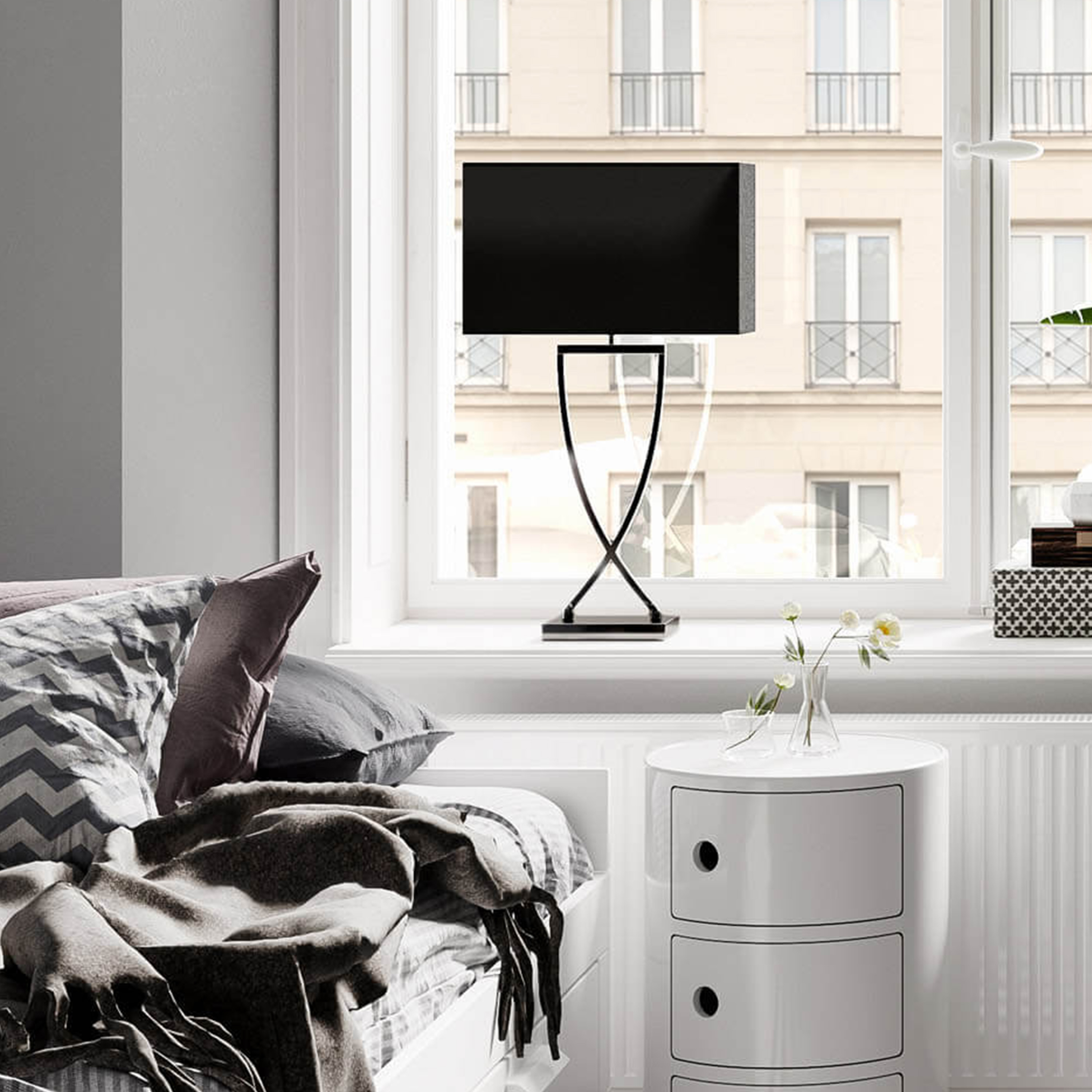 By Rydéns Omega Bordslampa Svartkrom 69cm