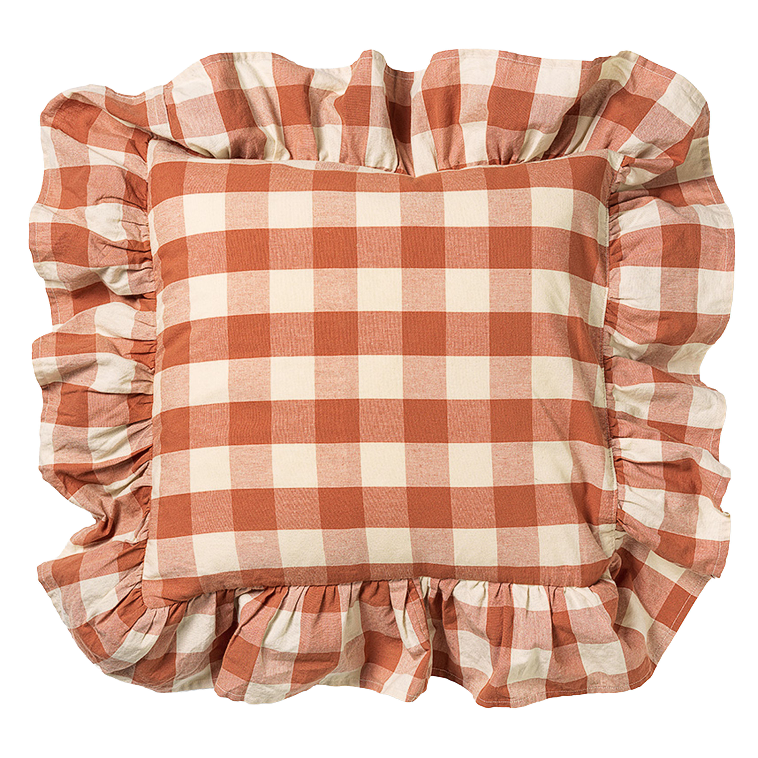 Midnatt Bertel Frill Kuddfodral Terracotta 50x50
