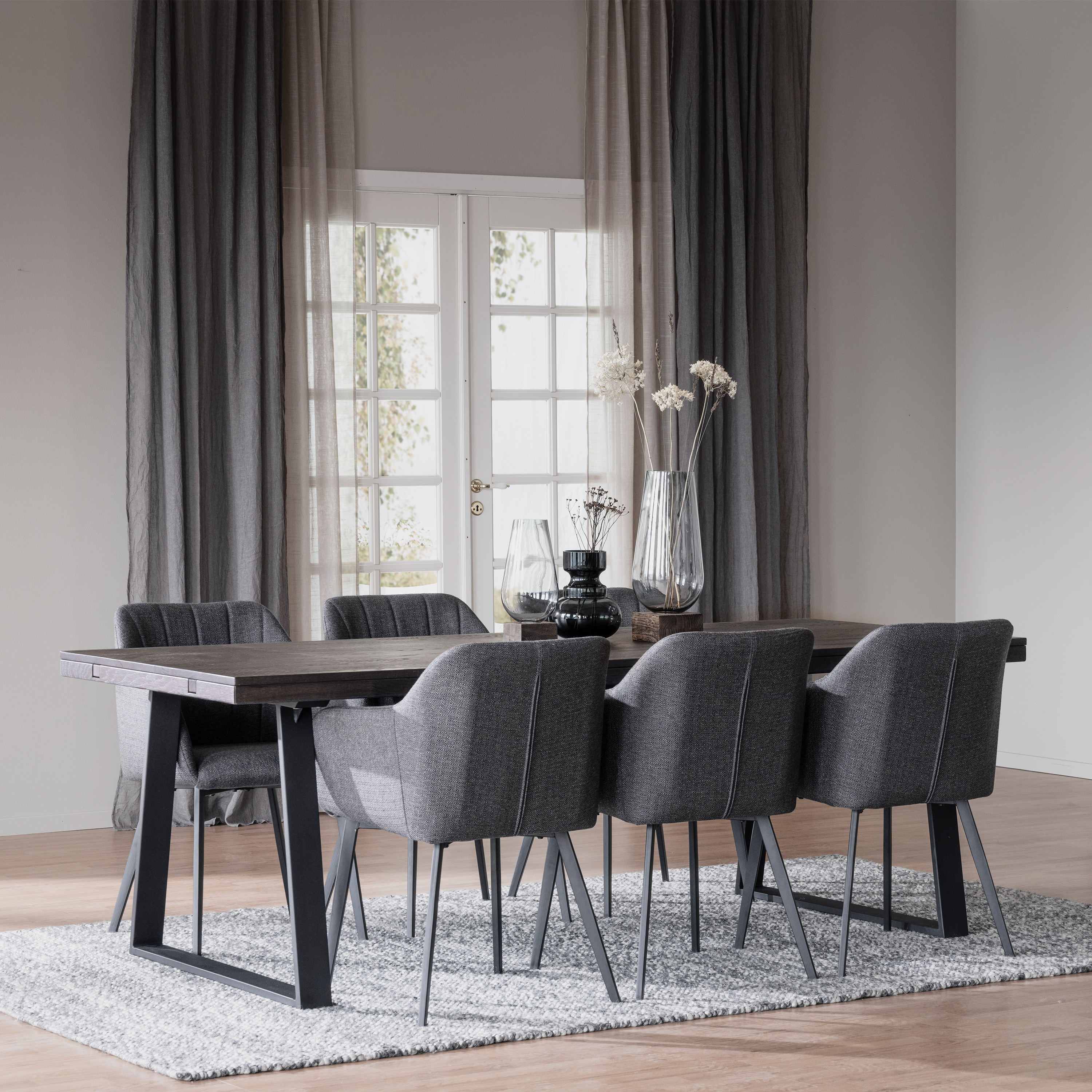 Rowico Home Brooklyn Esstisch U-Bein Dunkelbraune Eiche 220cm