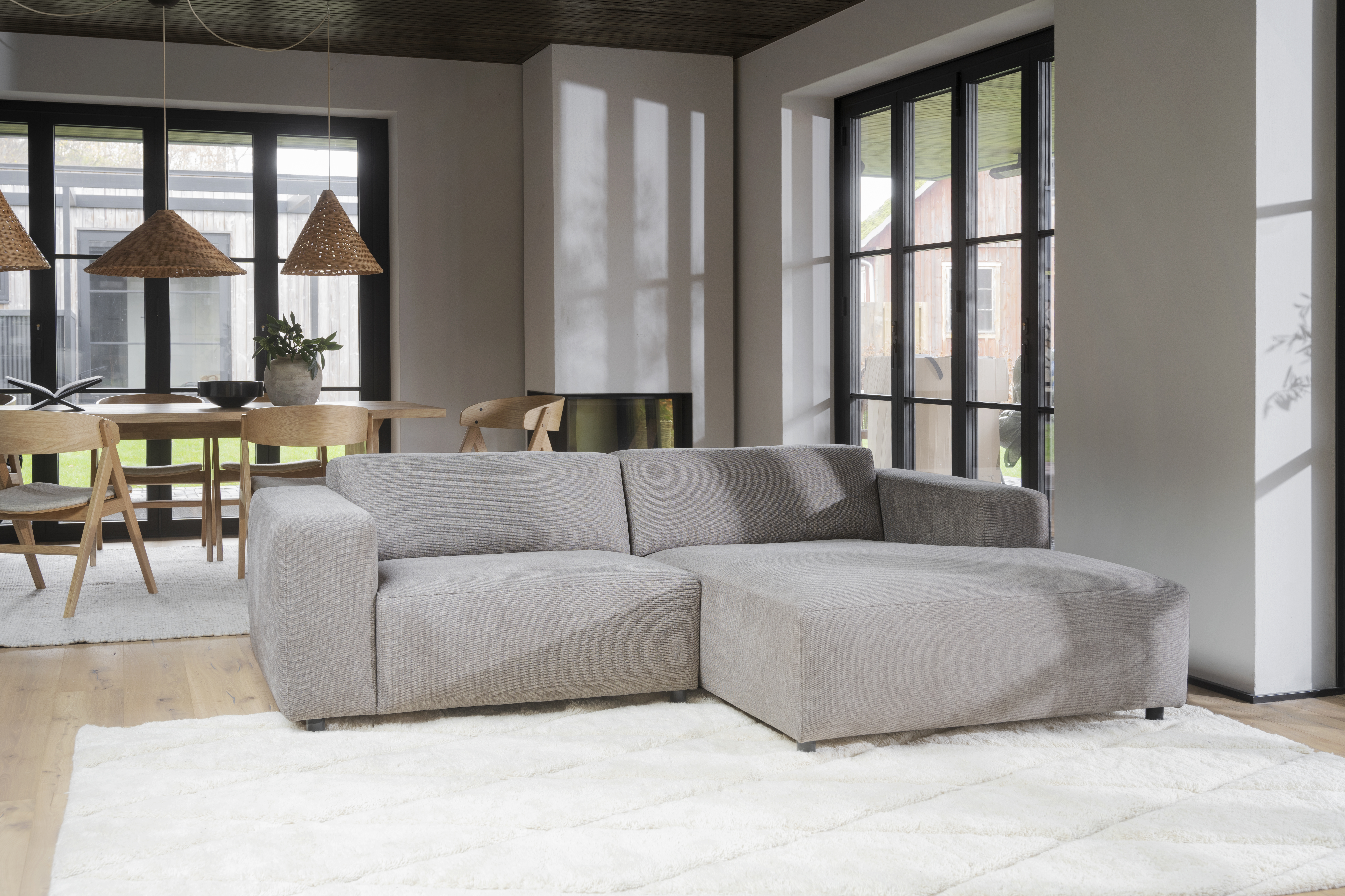 Rowico Home Willard 3-sits Soffa Schäslong Höger Beige