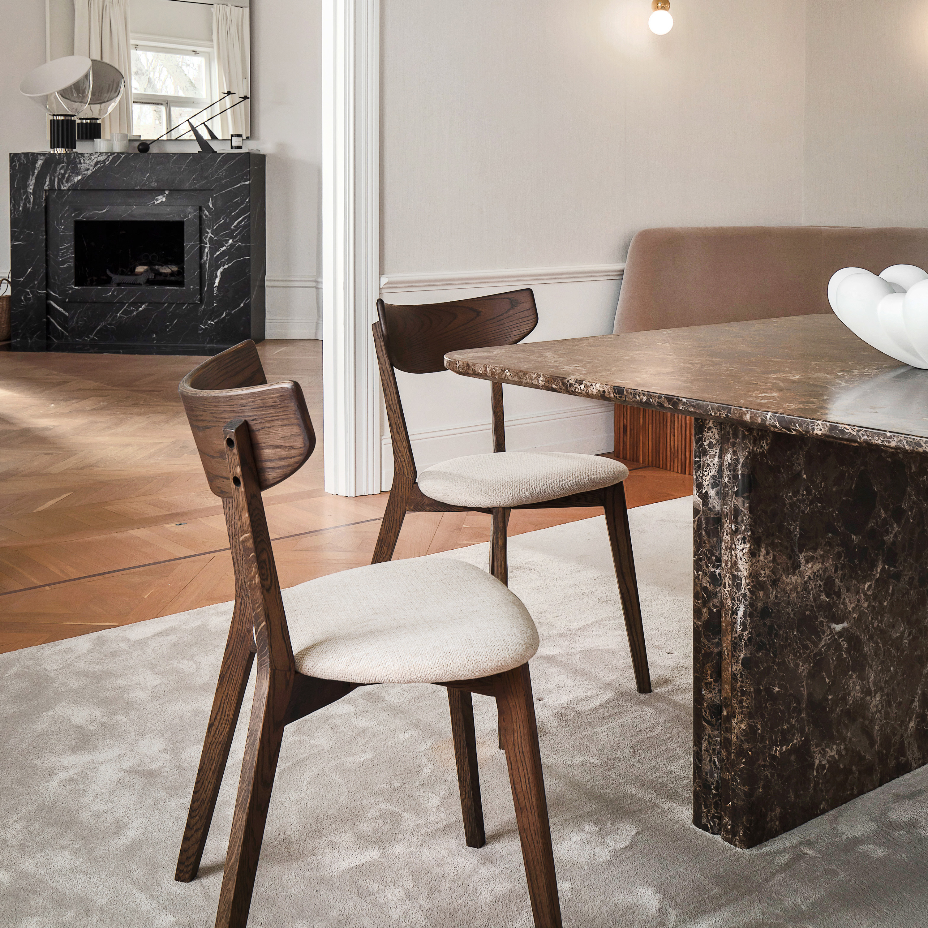 Rowico Home Ami Matstol Brun Ek/Beige