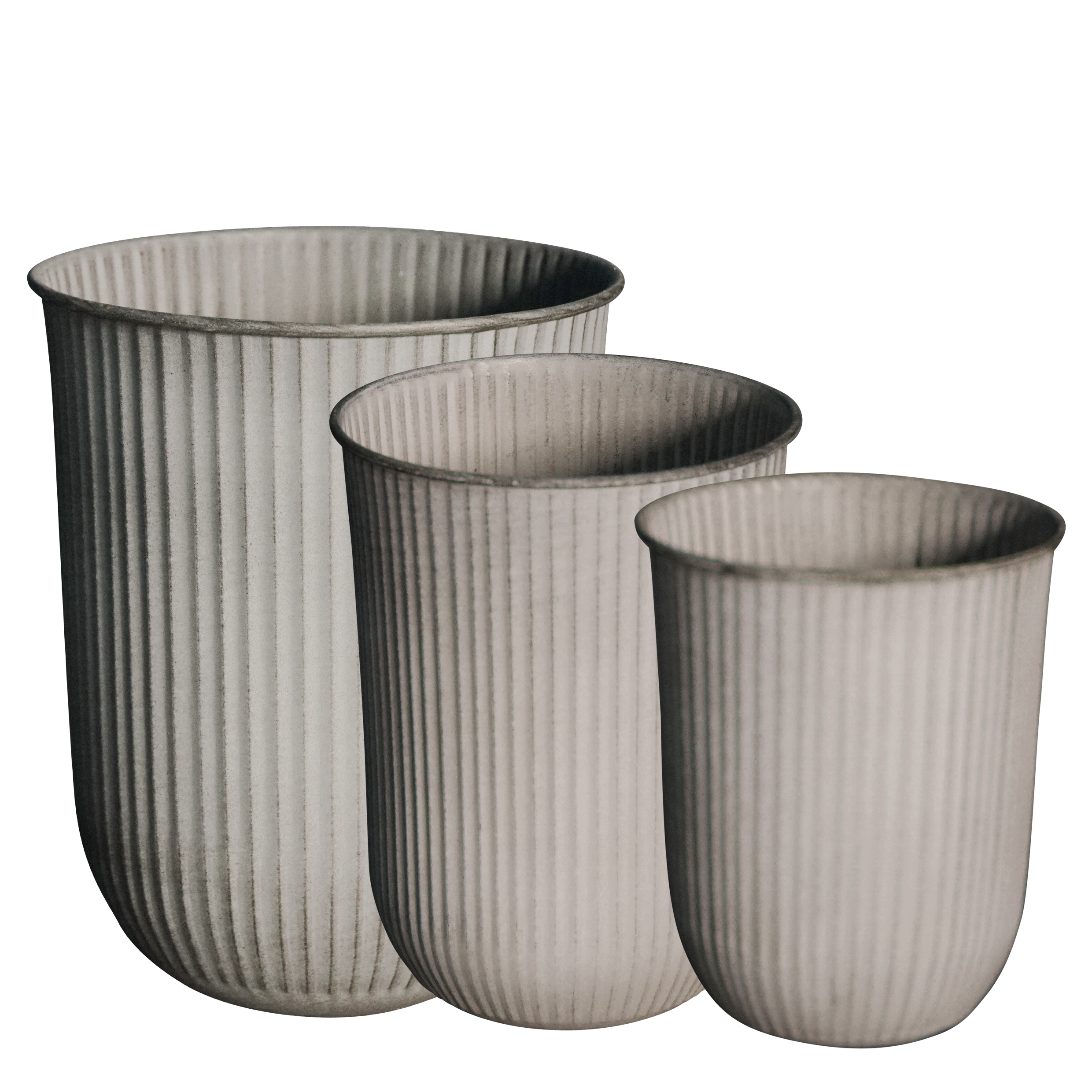 DBKD - Out Stripe Topf Beige 3-pack - Blumentöpfe im Freien