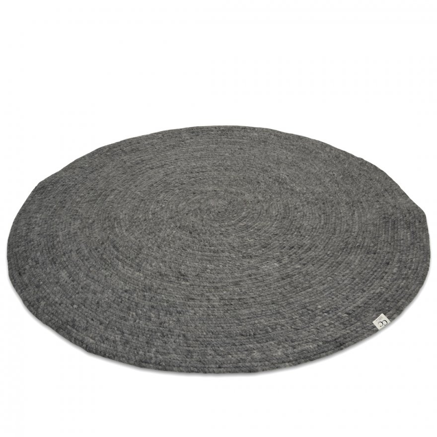 Classic Collection Merino Runder Wollteppich Granit Ø160