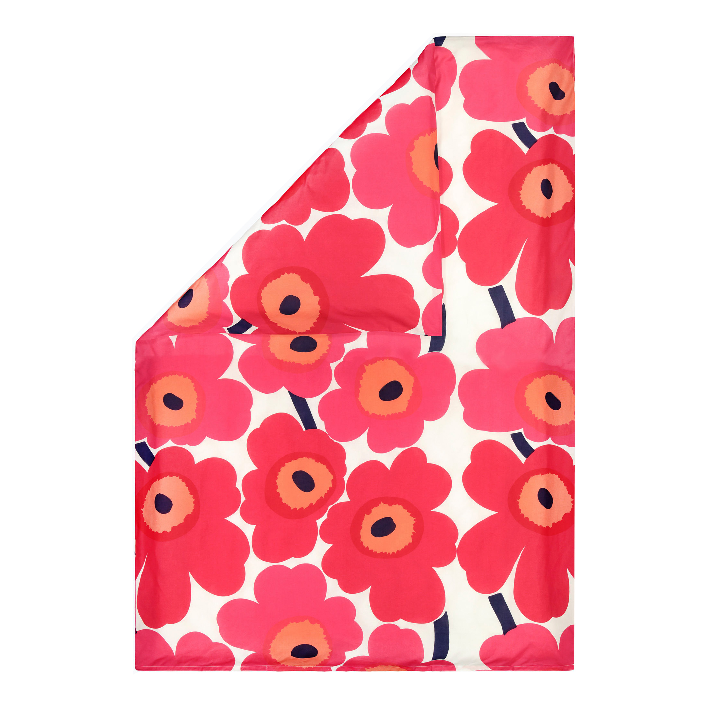 Marimekko - Unikko Pussilakana Punainen/Valkoinen 150x210 - 100% Bomull - Pussilakanat