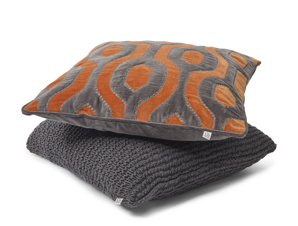 Chhatwal &amp; Jonsson Varanasi tyynynpäällinen sametti oranssi 50x50