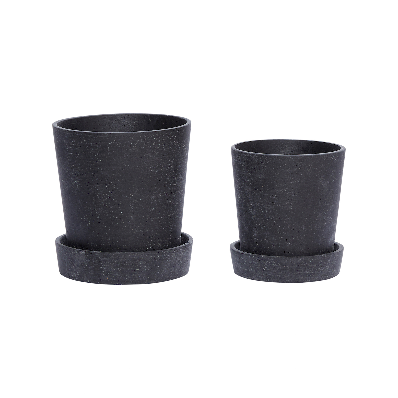 Hübsch - Podium Topf Schwarz Klein 2er-Pack - Blumentöpfe im Freien