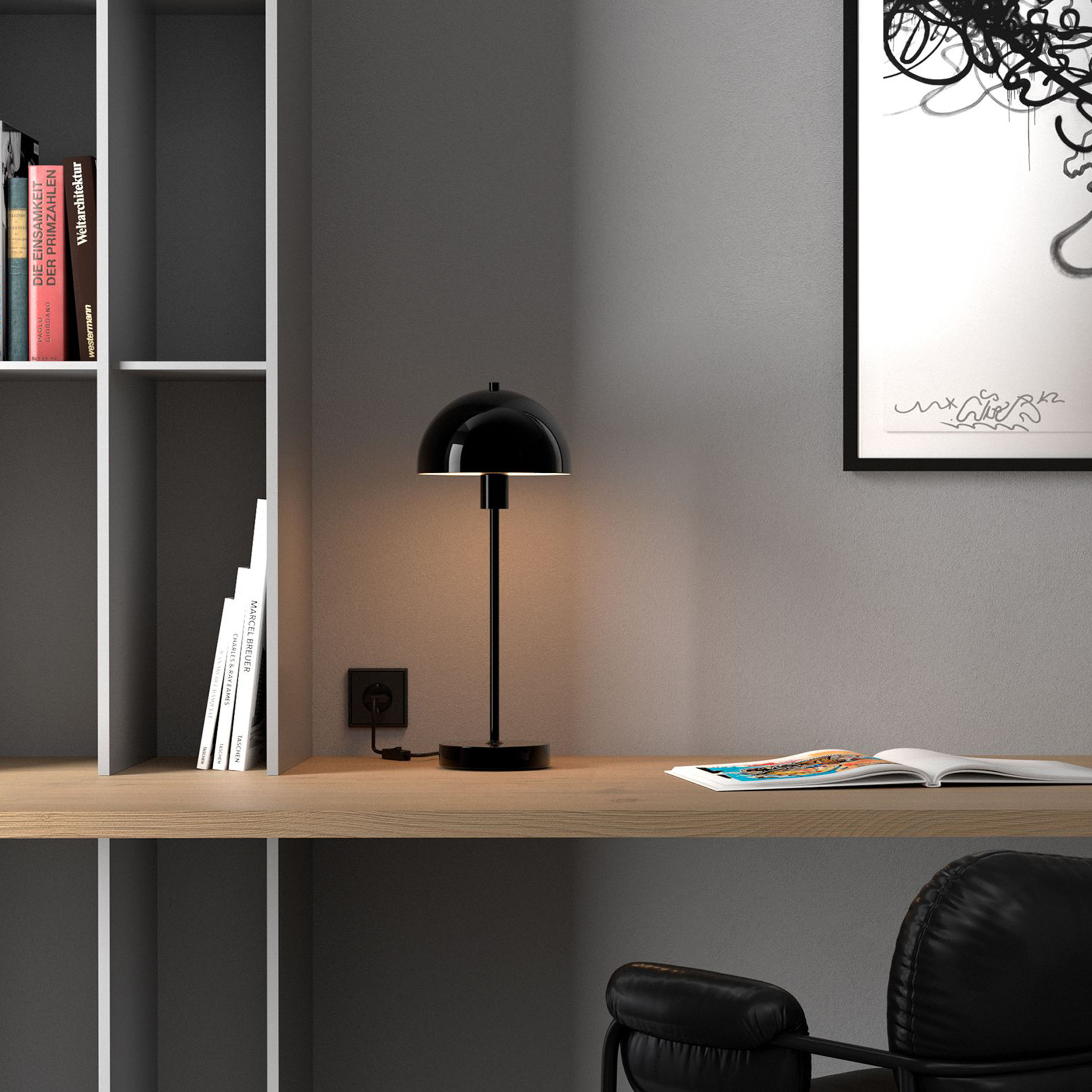 Herstal Vienda Bordslampa Blanksvart