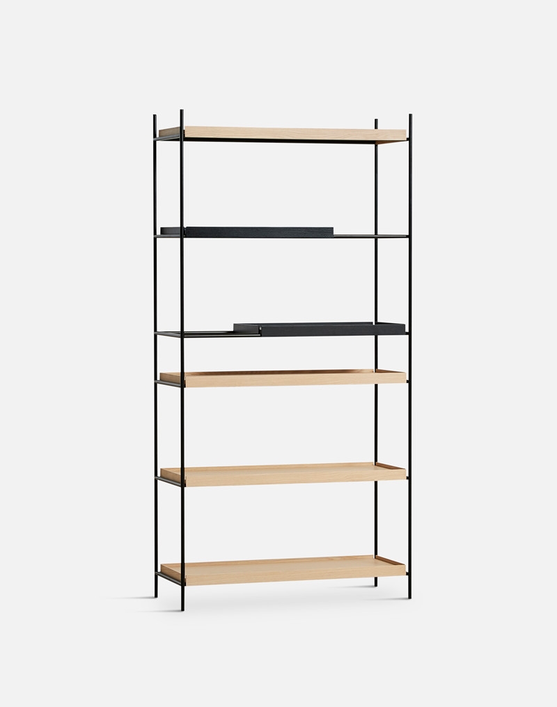 Woud Tray Hylly Tammi / Musta 201cm