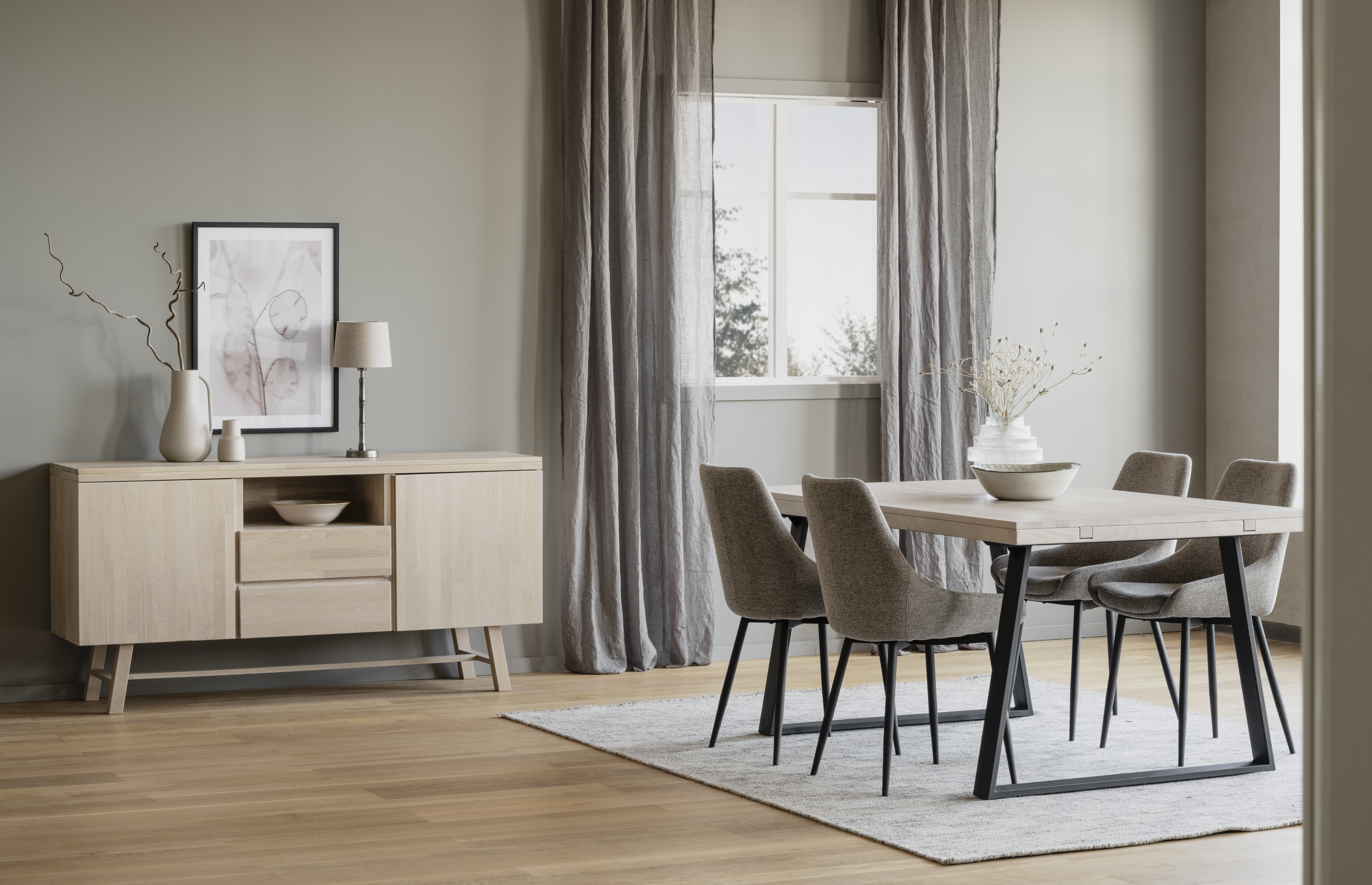 Rowico Home Brooklyn Sideboard Weißpigmentierte Eiche