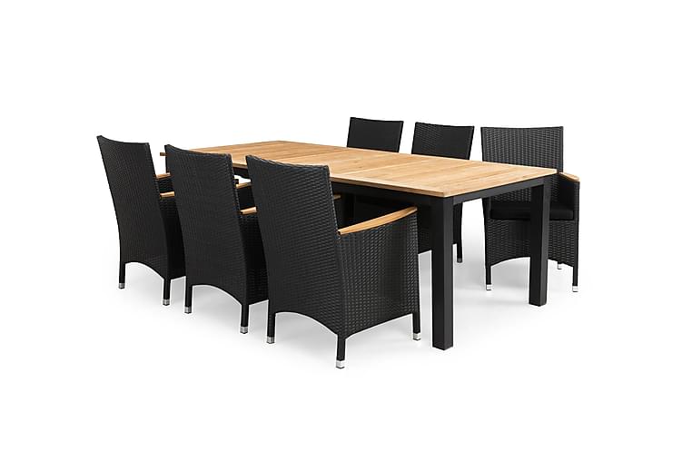 Nordic Outdoor - Dehli Lounge Matgrupp 7-delar Natur/Svart