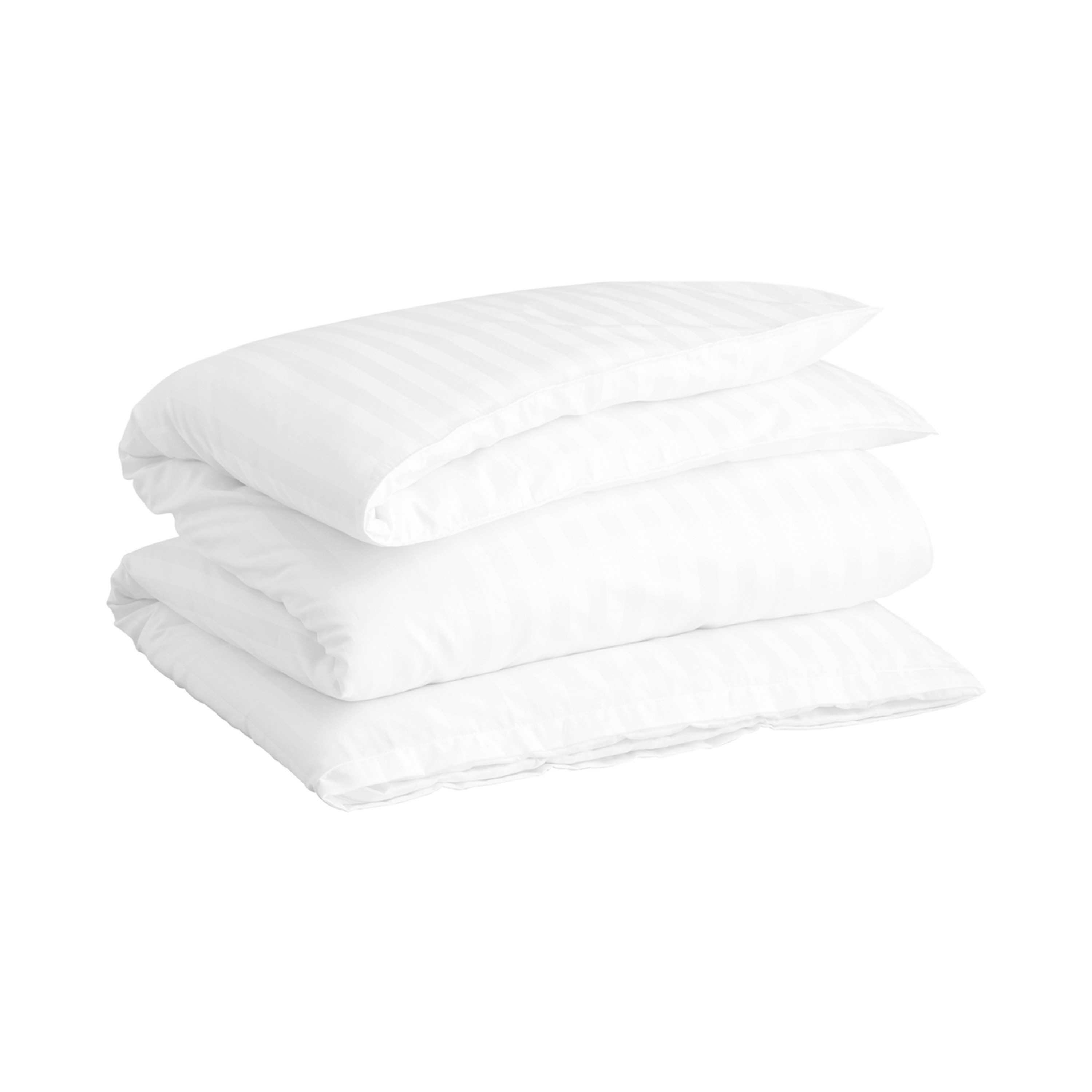 Sateen Stripes Bettbezug White 150x210