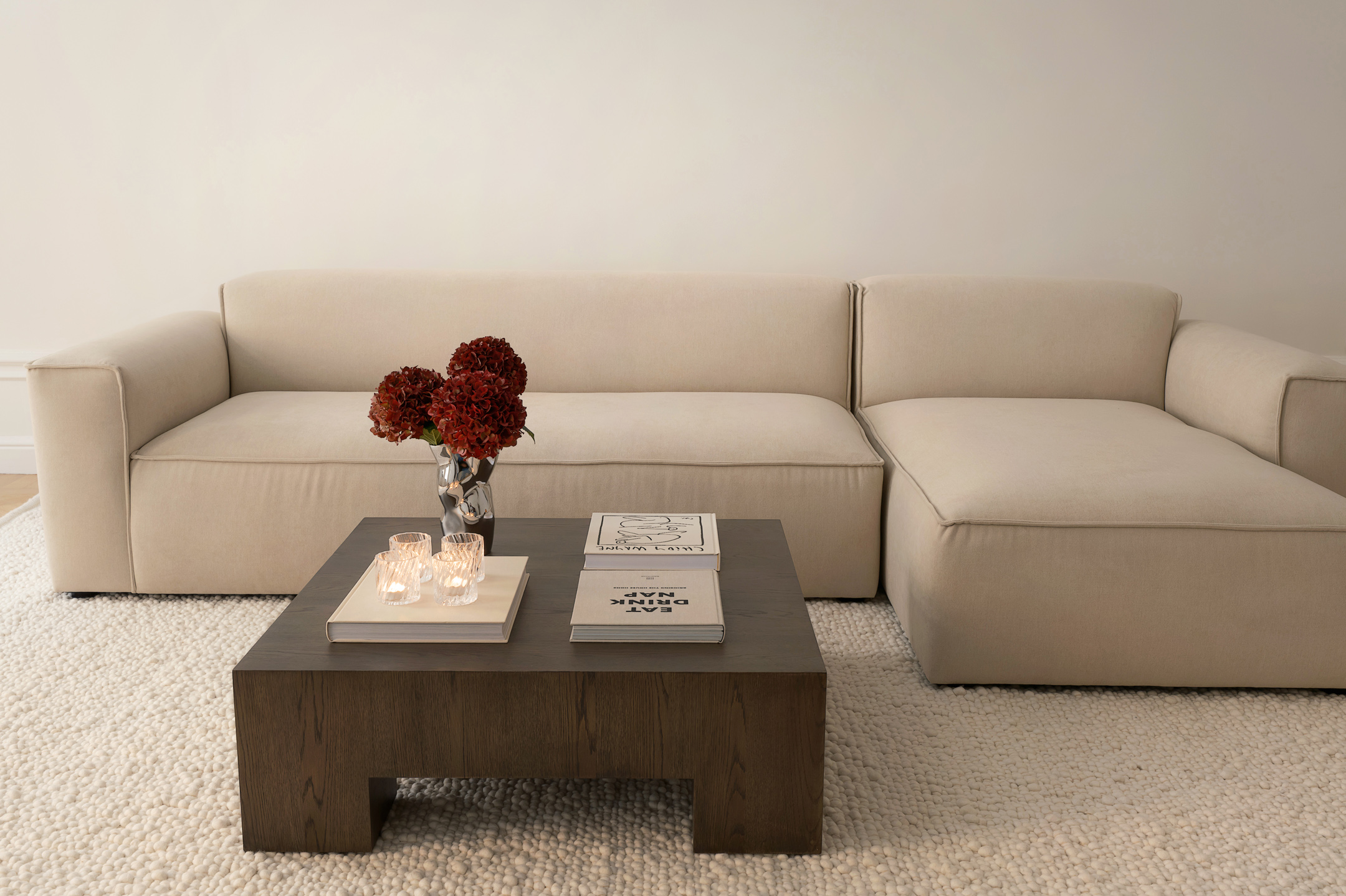 Sleepo Collection Bobbie 4-istuttava divaanisohva oikealla Beige 322 cm