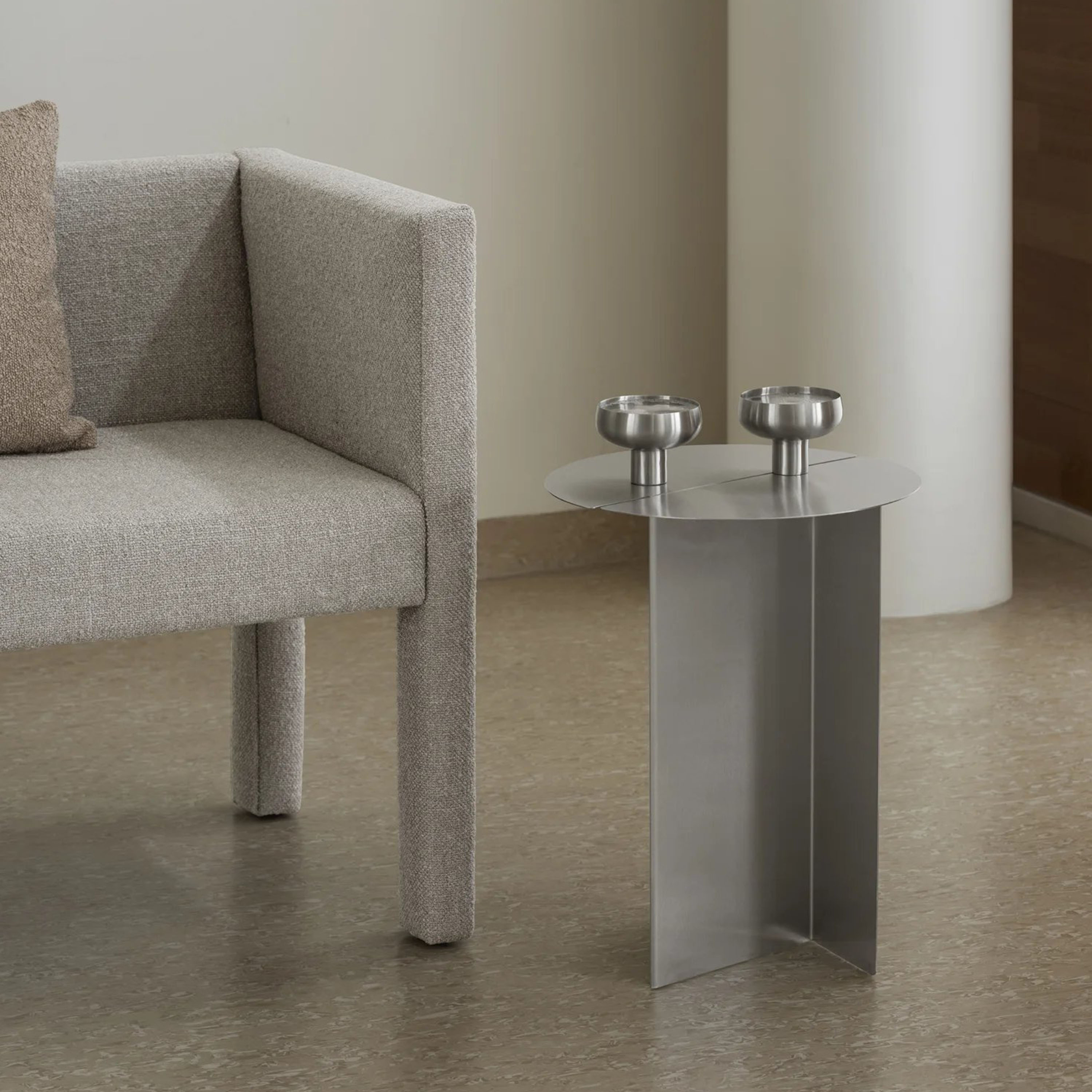 Blomus Oru Sivupöytä Ruostumaton Teräs Matt Ø35