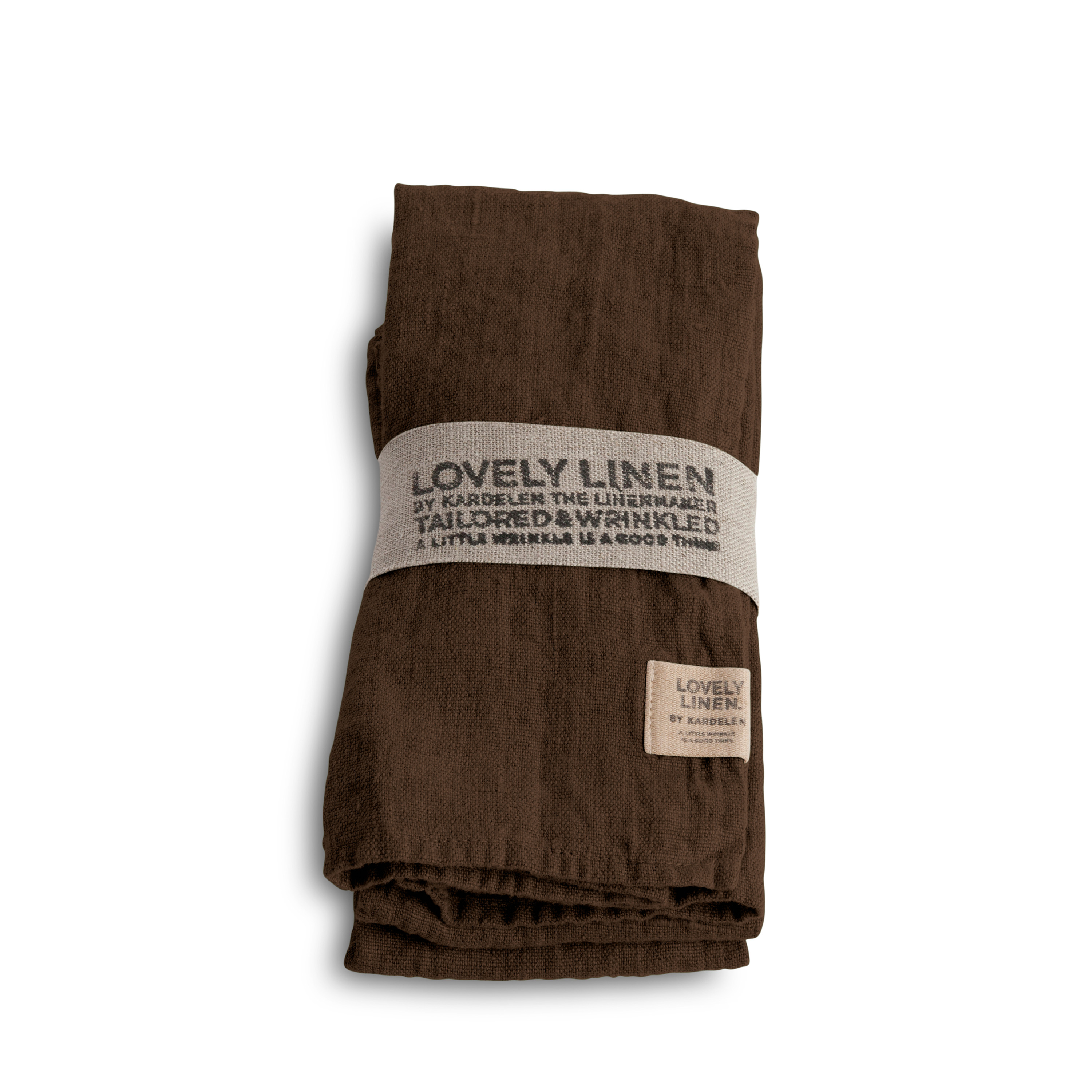 Lovely Linen - Nydelig Serviett Lin Sjokolade 4-pakning - Brun  - Servietter