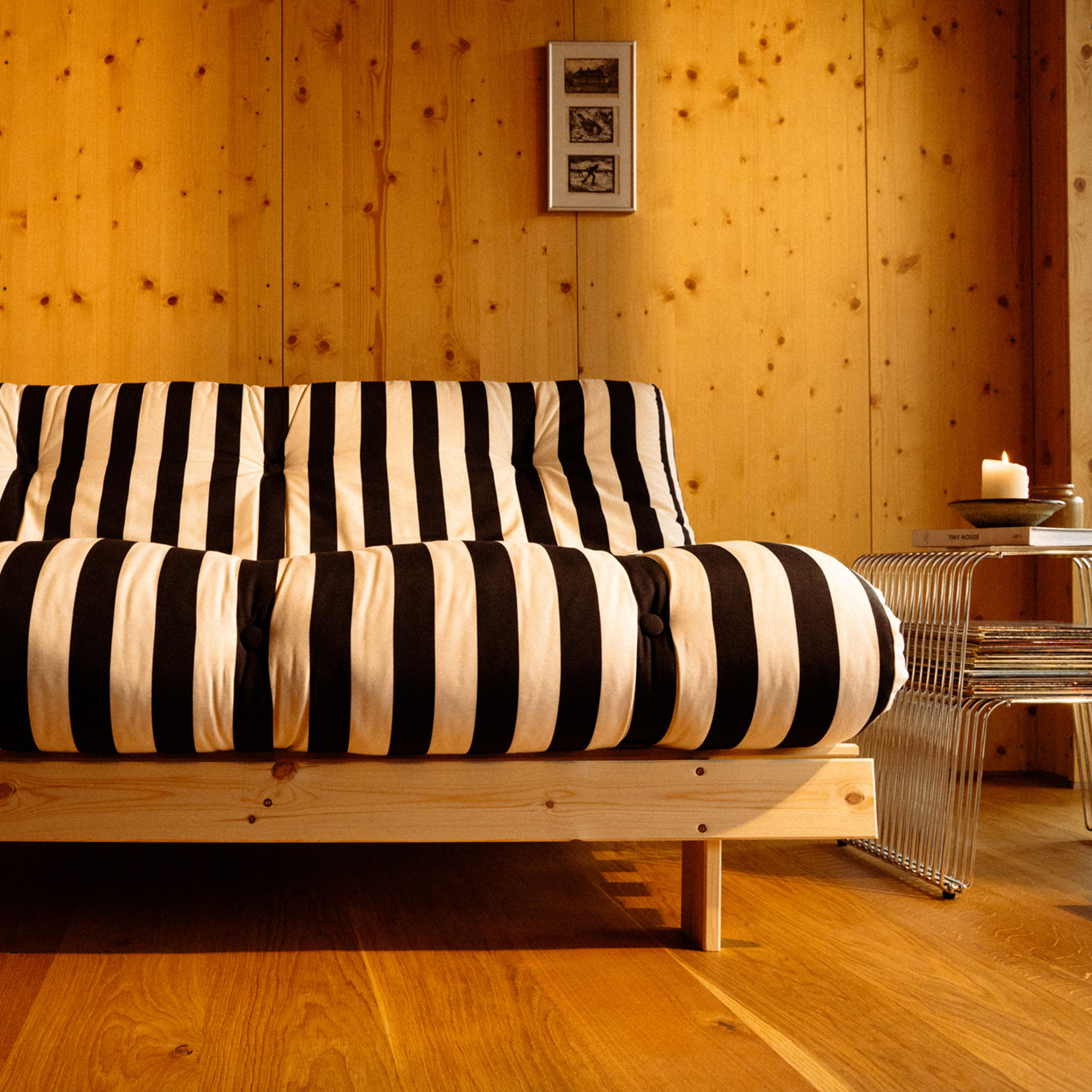 Karup Design Roots Bäddsoffa Natur/Black White 140cm