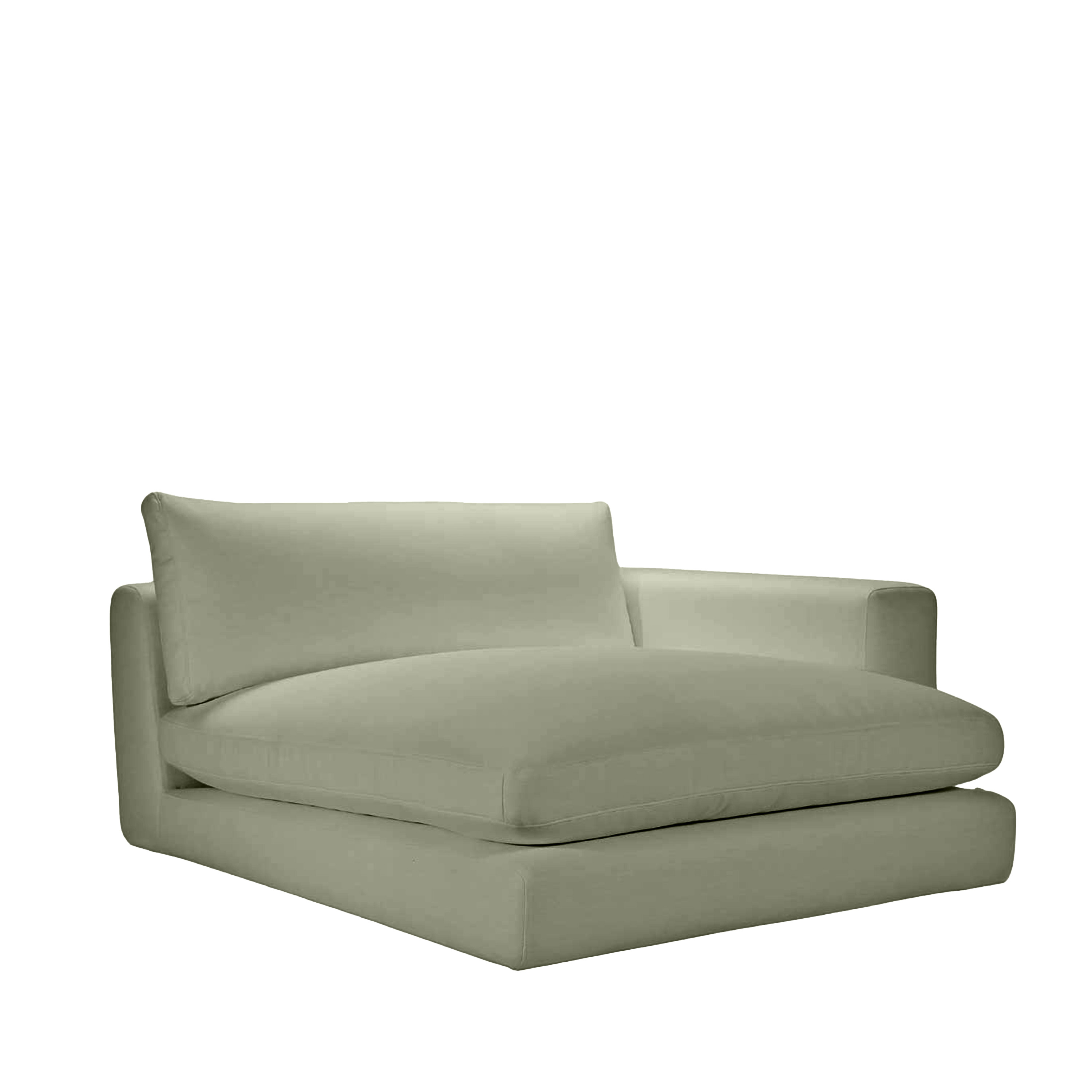 Capri 1,5-Sitzer-Chaiselongue-Modul mit rechter Armlehne Green 142x155