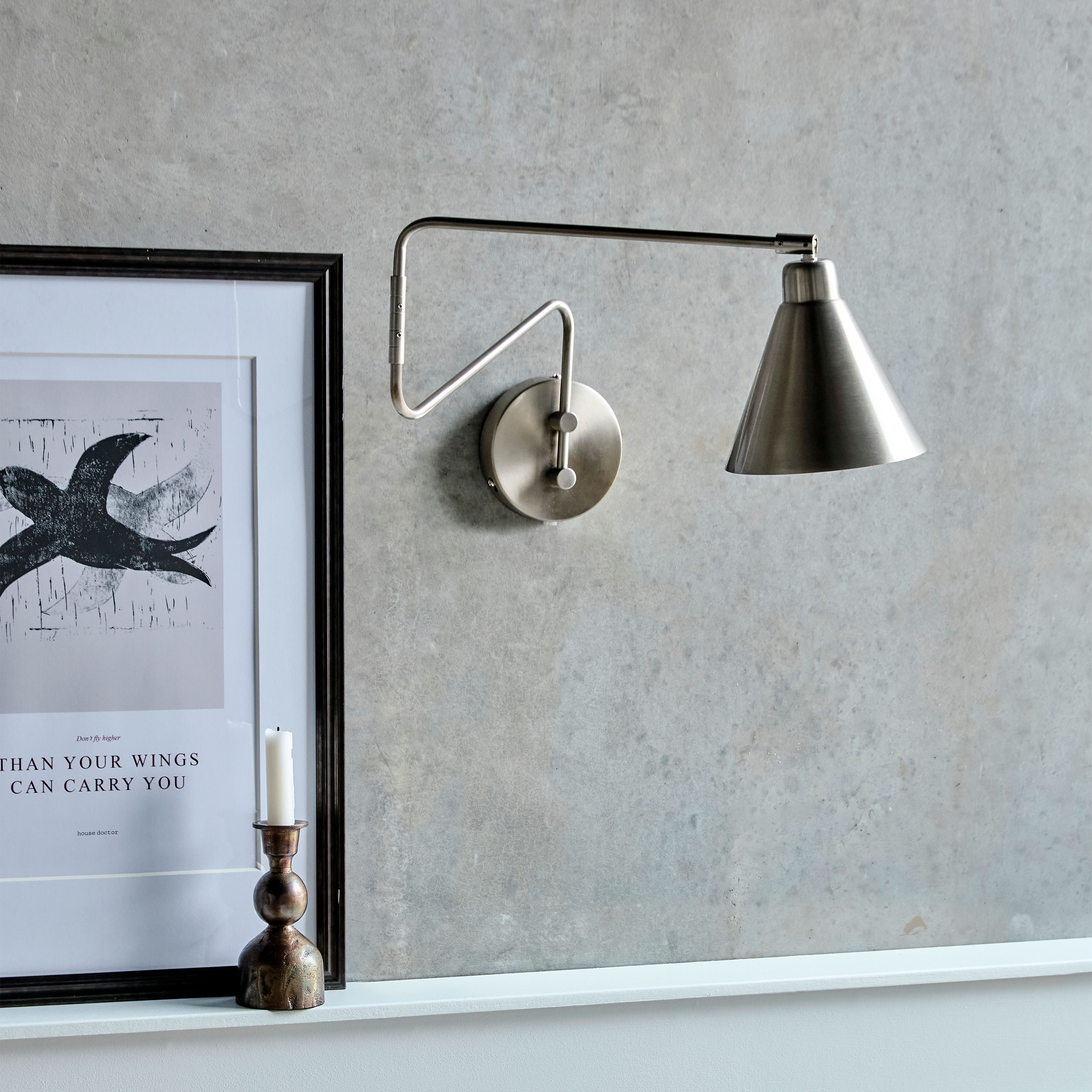 House Doctor Game Seinälamppu Harjattu hopeaviimeistely 27 cm