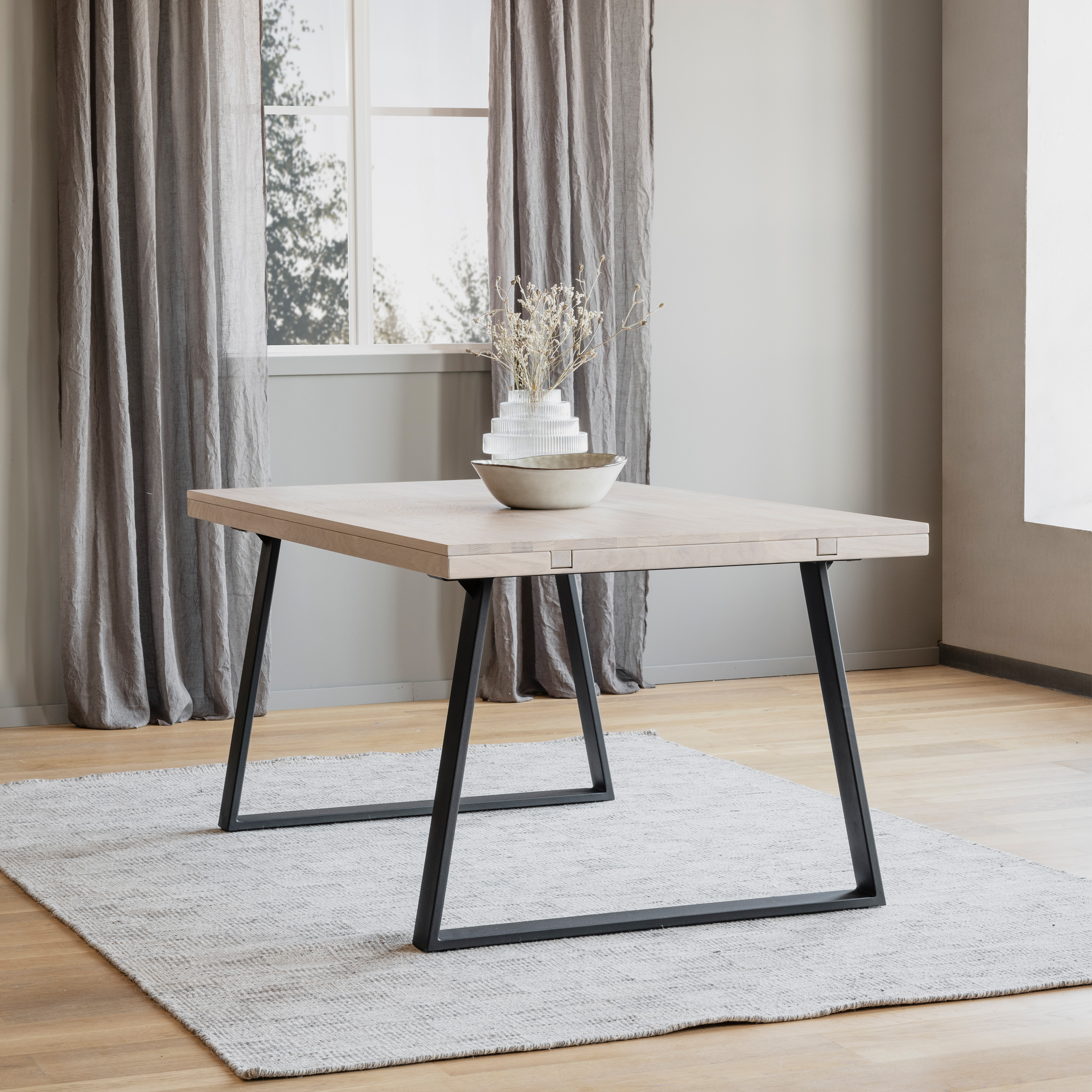 Rowico Home Brooklyn Matbord U-ben Vitpigmenterad Ek 220cm