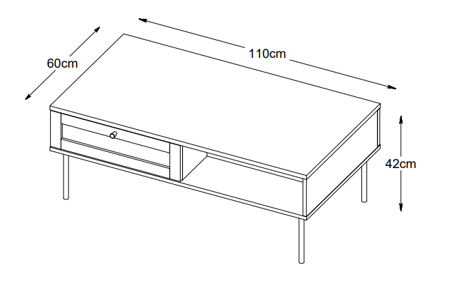 Nordic Home Elin Sohvapöytä Black 110cm