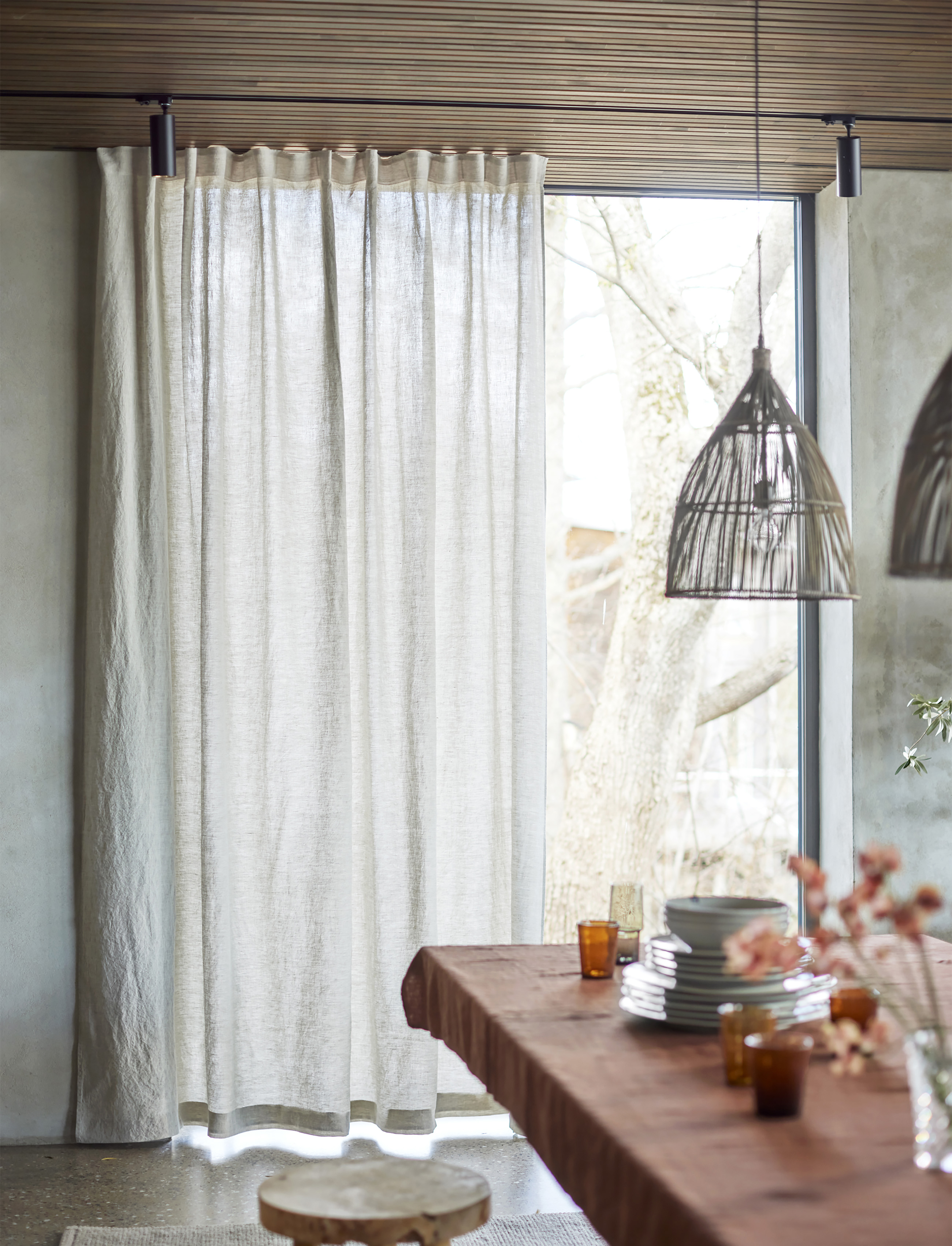 Himla Sunshine Gardinlängd Linne Oatmeal 140x250