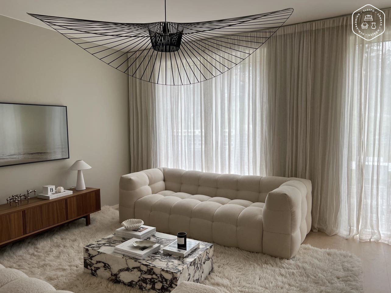 Himla Dalsland Gardinlengde Lin Hvit 290cm