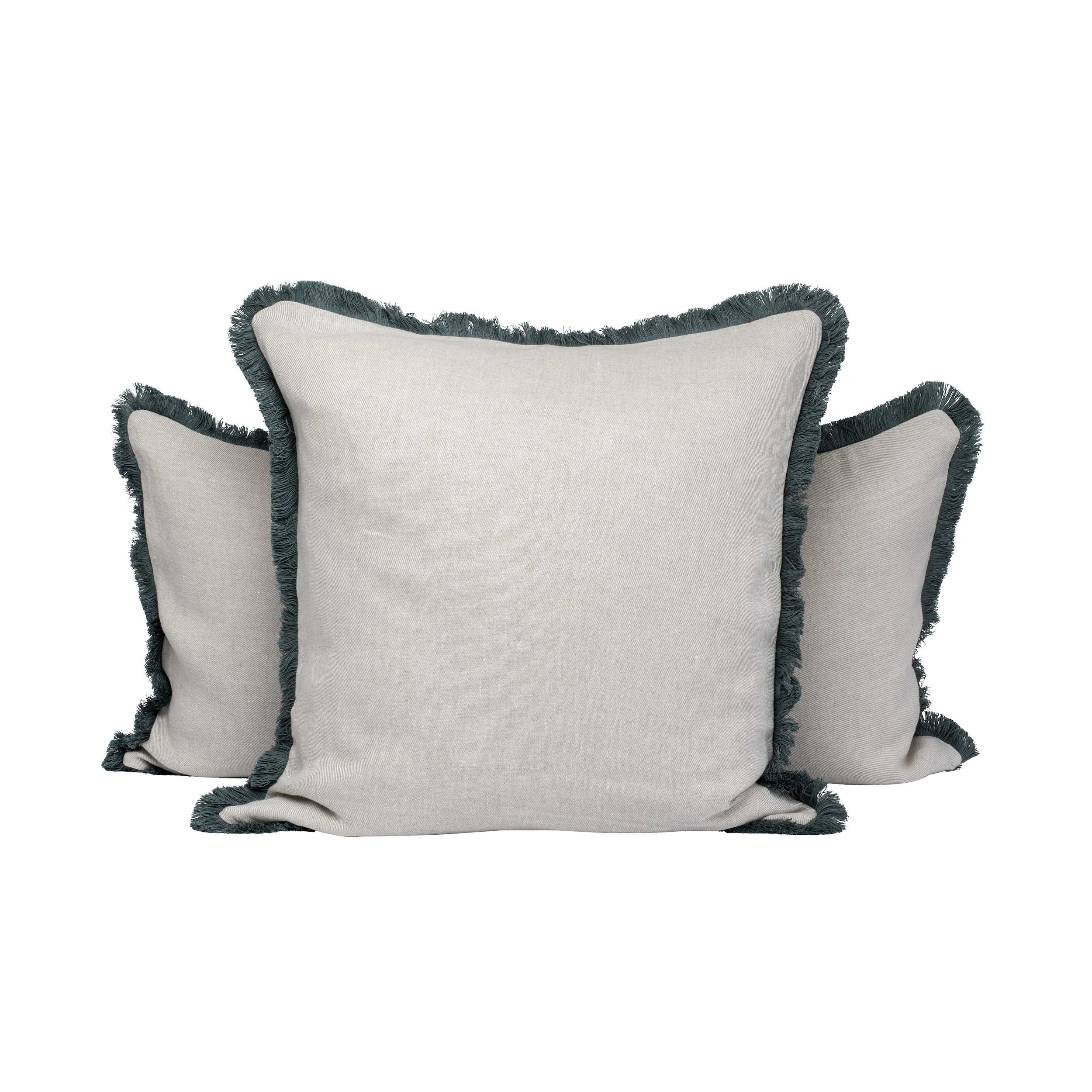 Pienza Kuddfodral Linne Beige/Grön 50x50