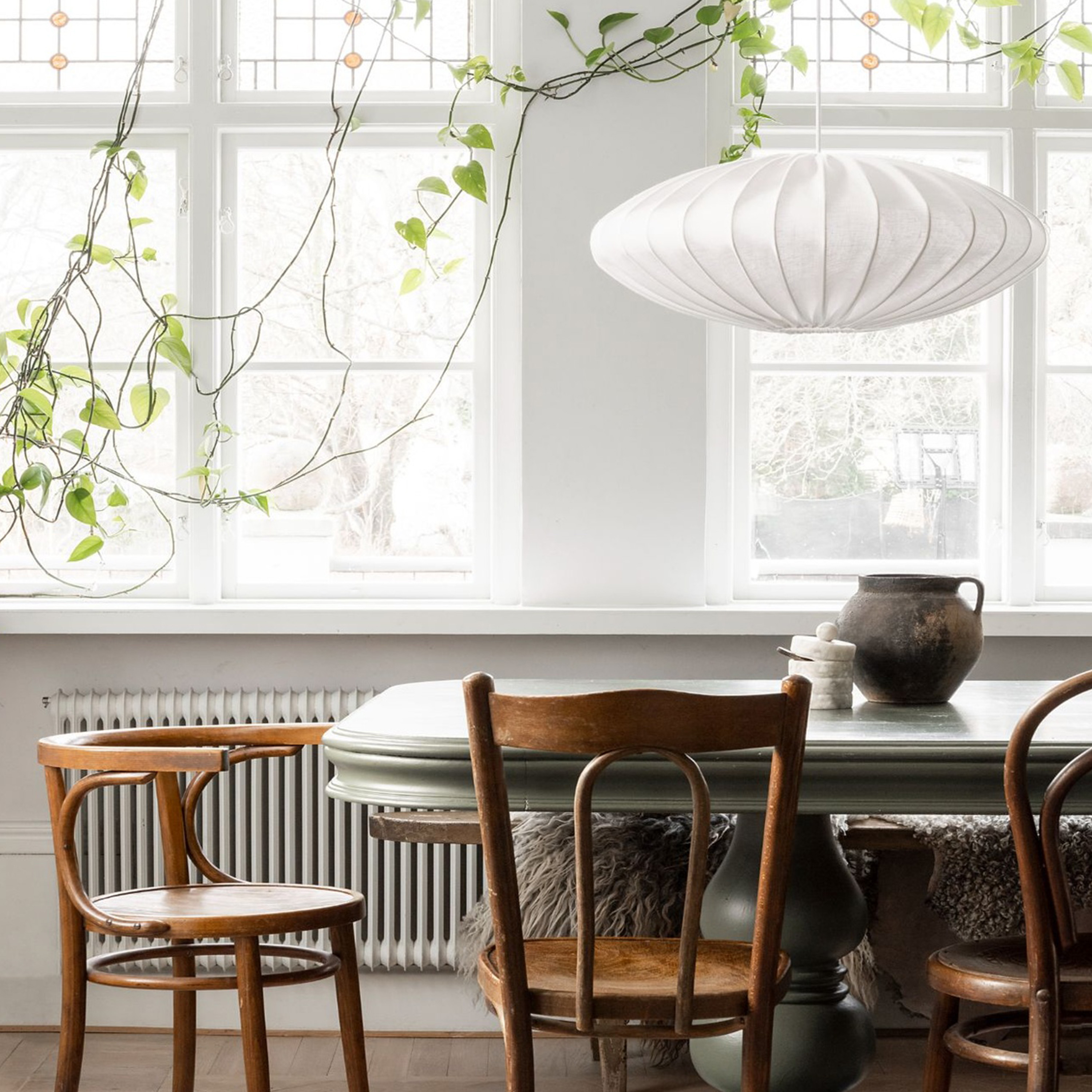 Watt &amp; Veke Ellipse Kattovalaisin Pellava Valkoinen 65 cm