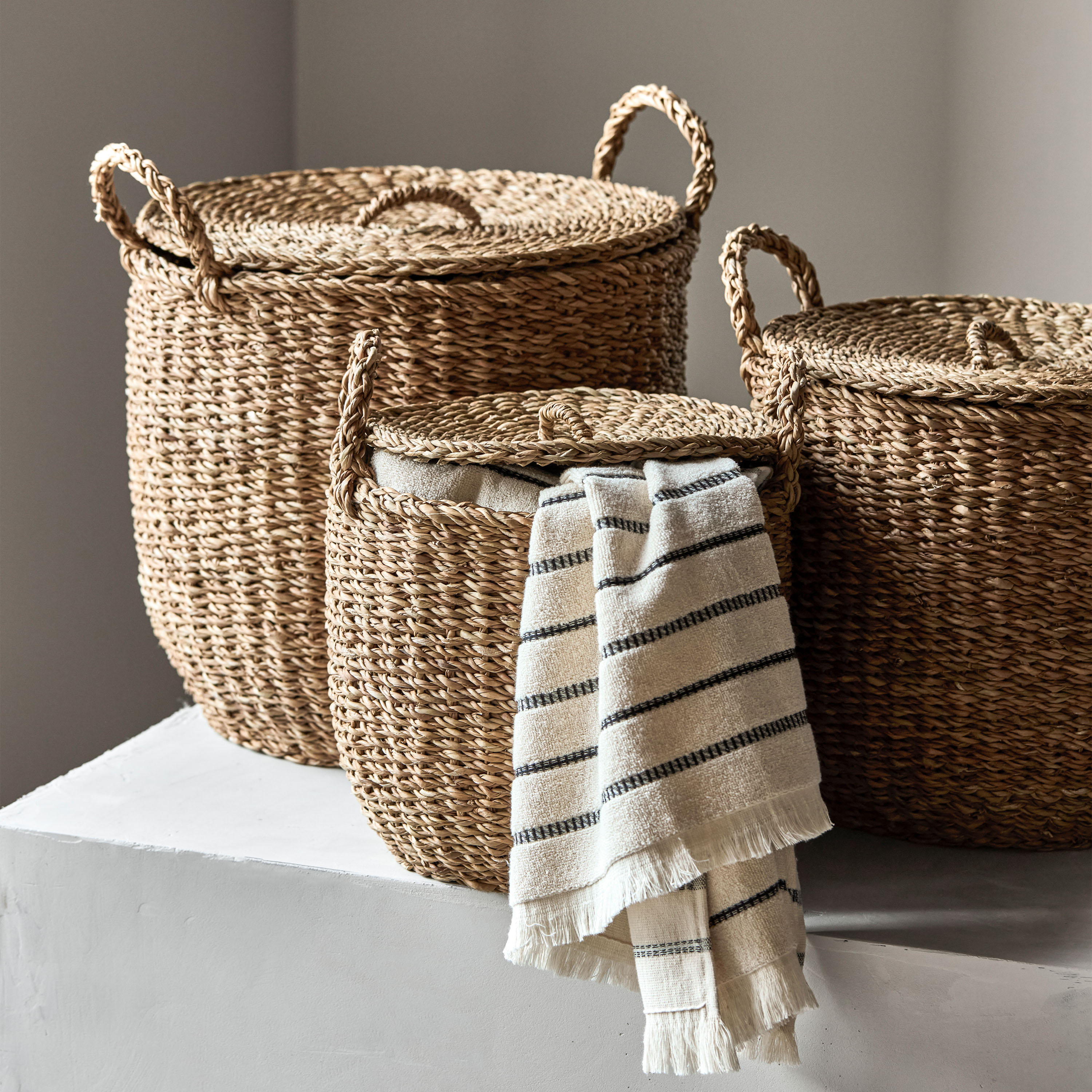 Meraki Round Säilytyskori Nature 3‑pack