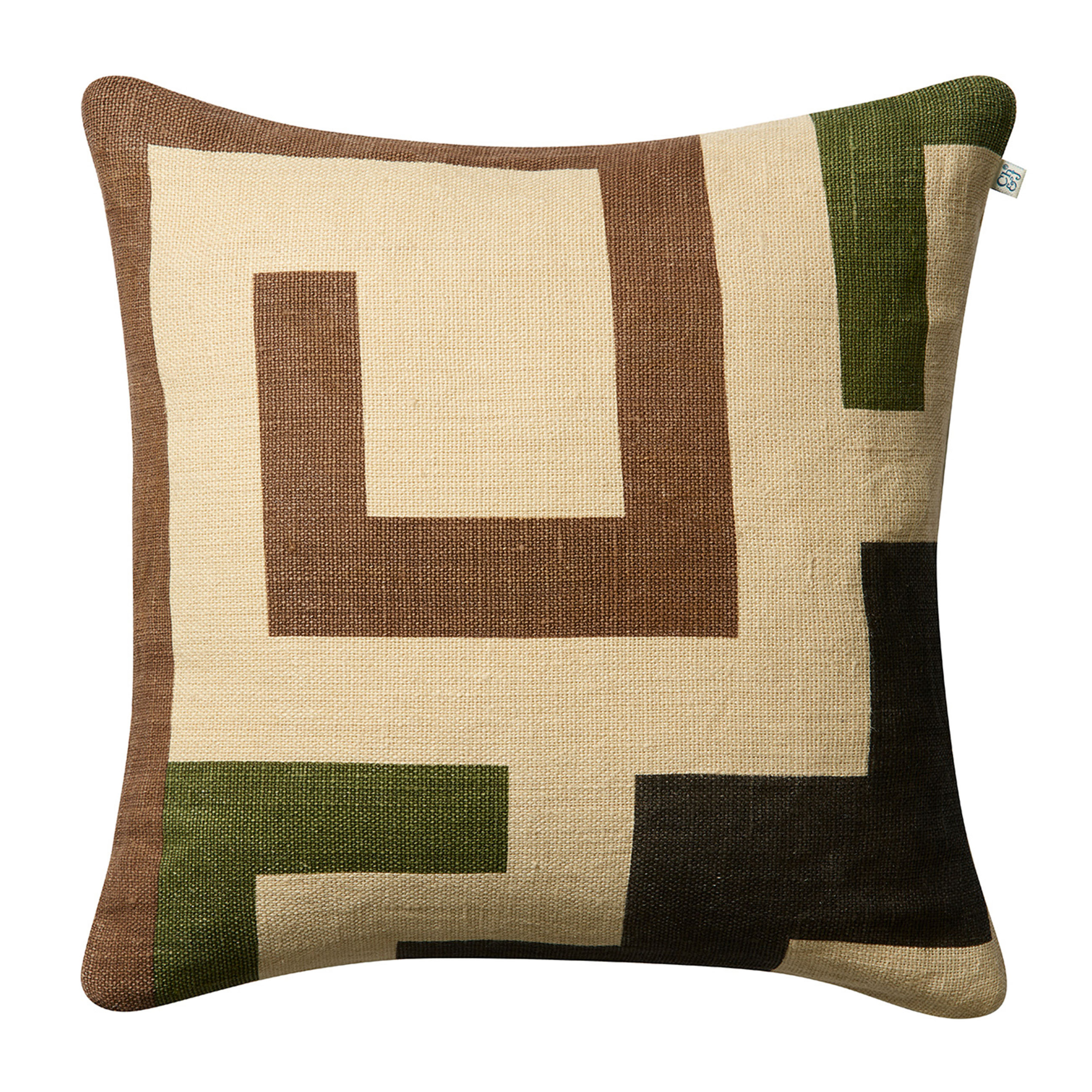 Aman Kuddfodral Taupe/Cactus Green/Brown 50x50
