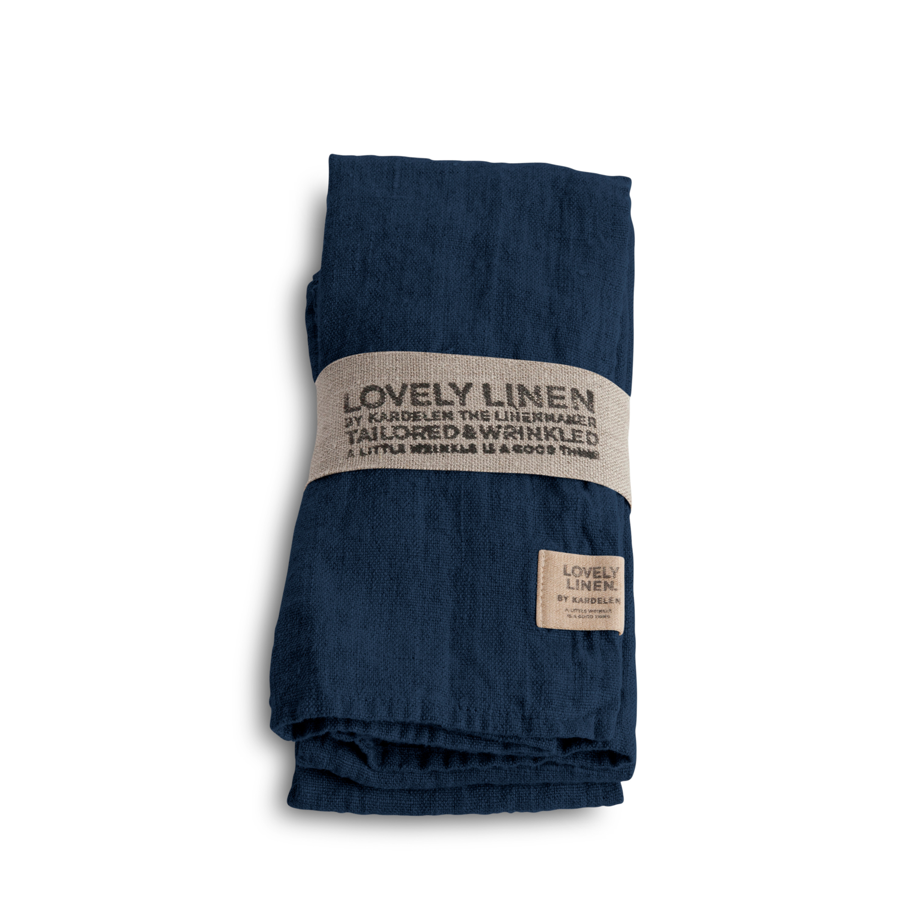 Lovely Linen - Nydelig serviett Lin Midnight Blue 4-pakning - Blå  - Servietter