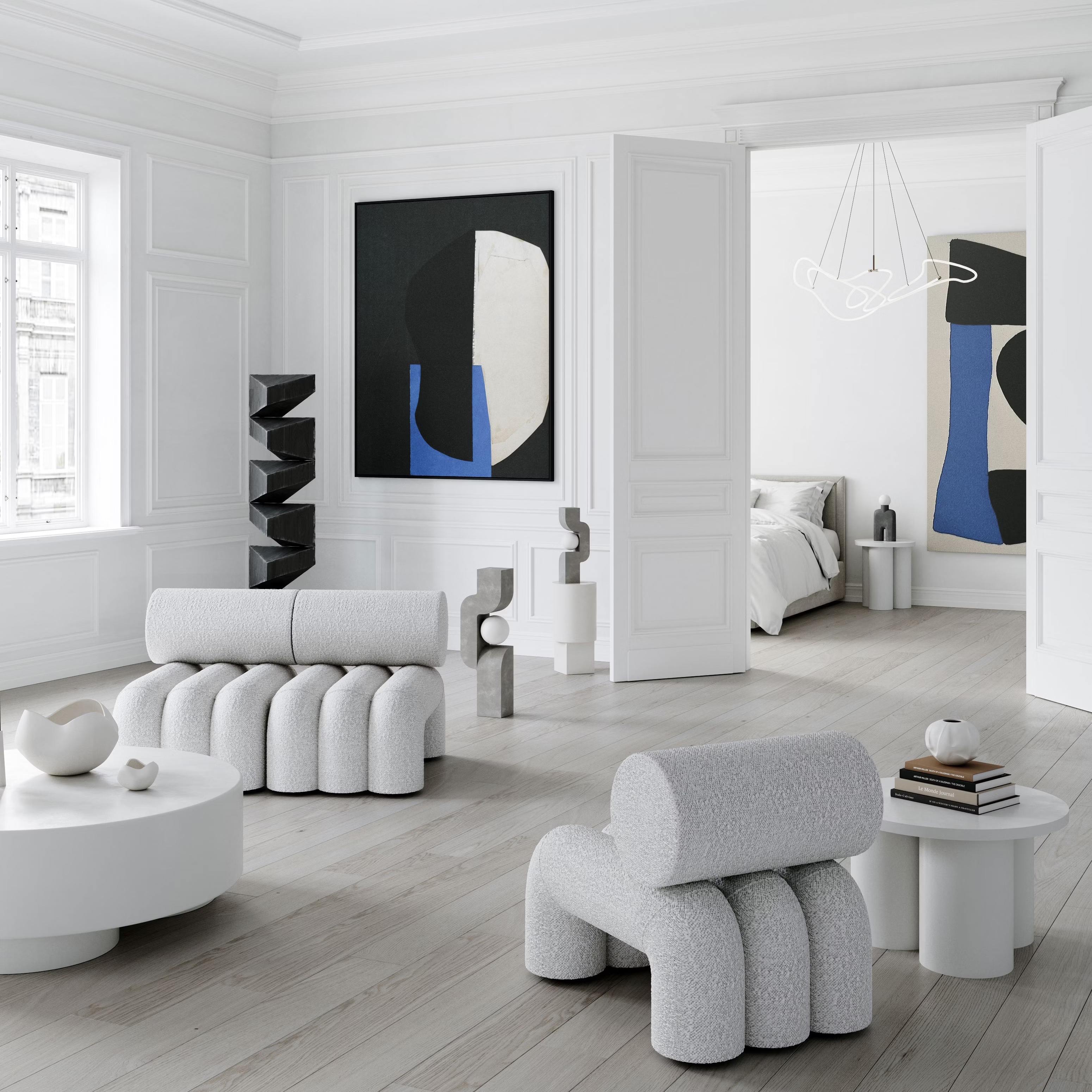 101 Copenhagen Big Foot Seitentisch Bone Weiß Niedrig