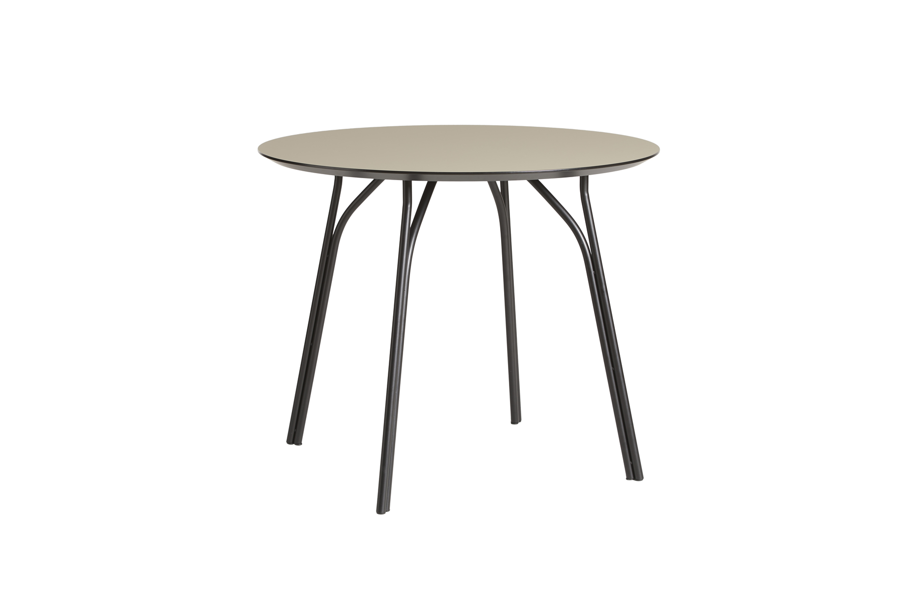 Woud - Tree Ruokapöytä Beige/Musta 90 cm - Laminat / Metall - Ruokapöydät