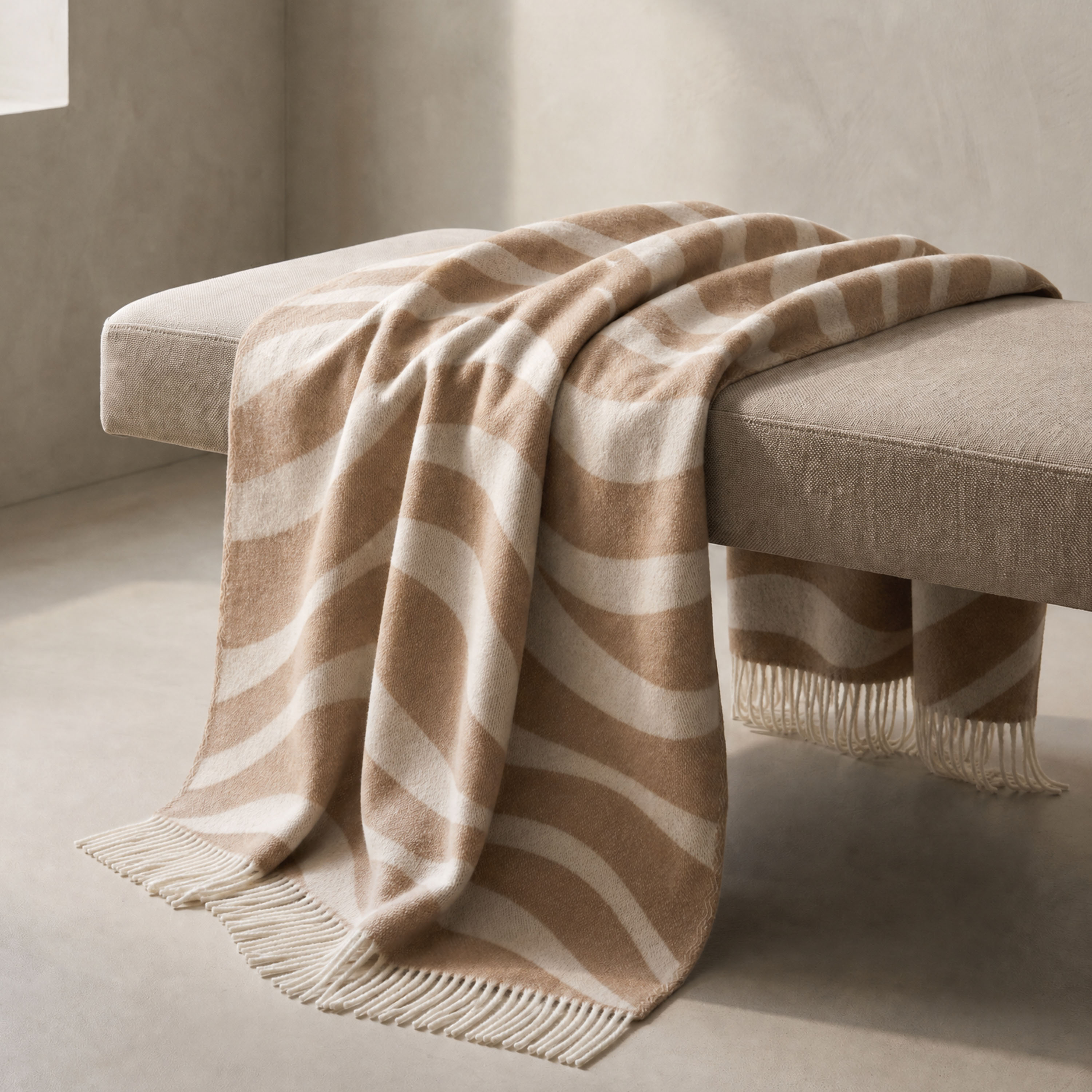 Classic Collection Flow Pläd Beige 130x180