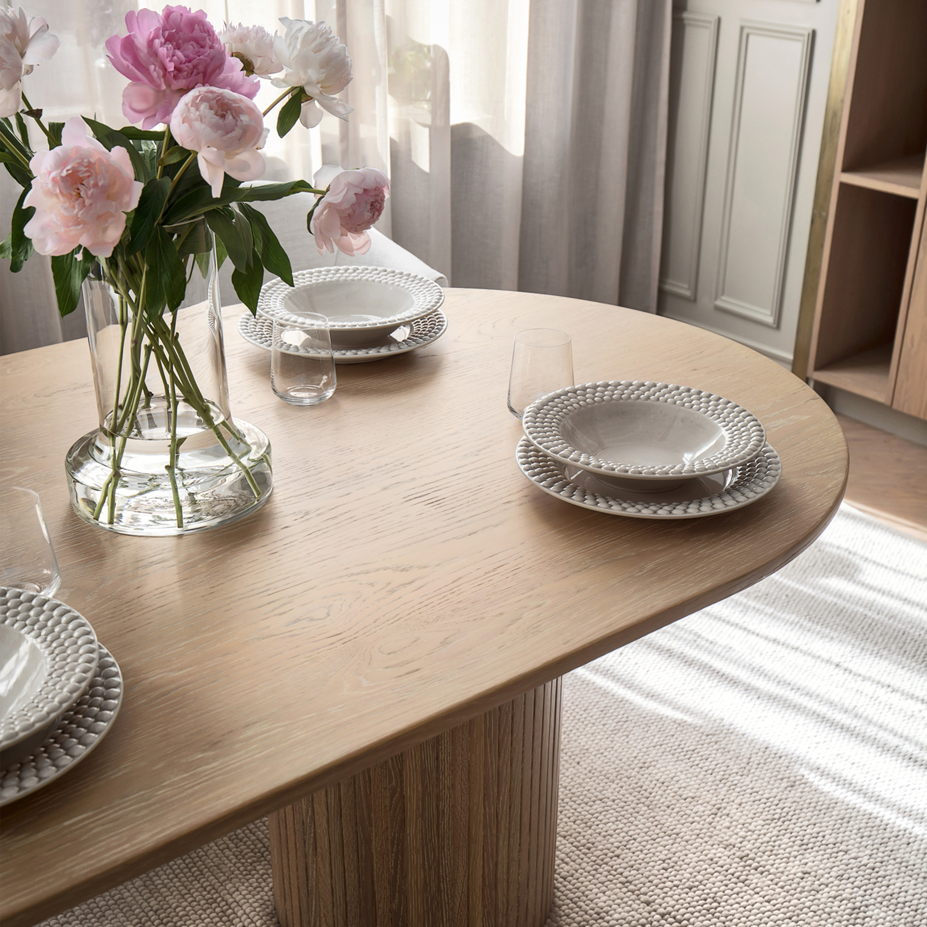 Sleepo Collection Adele Spisebord Hvitpigmentert Eik Ø130