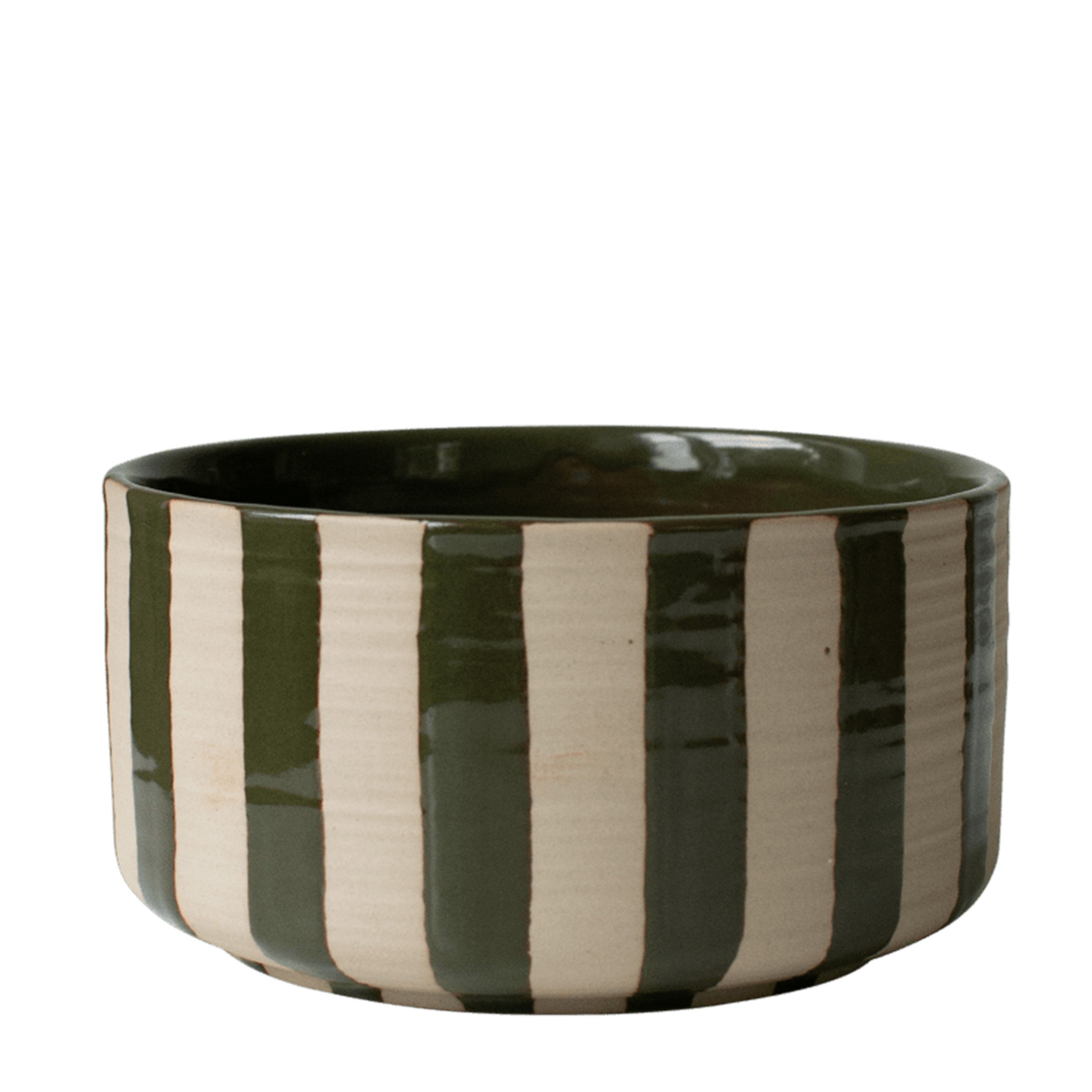 Line Skål Stripe Green Ø16