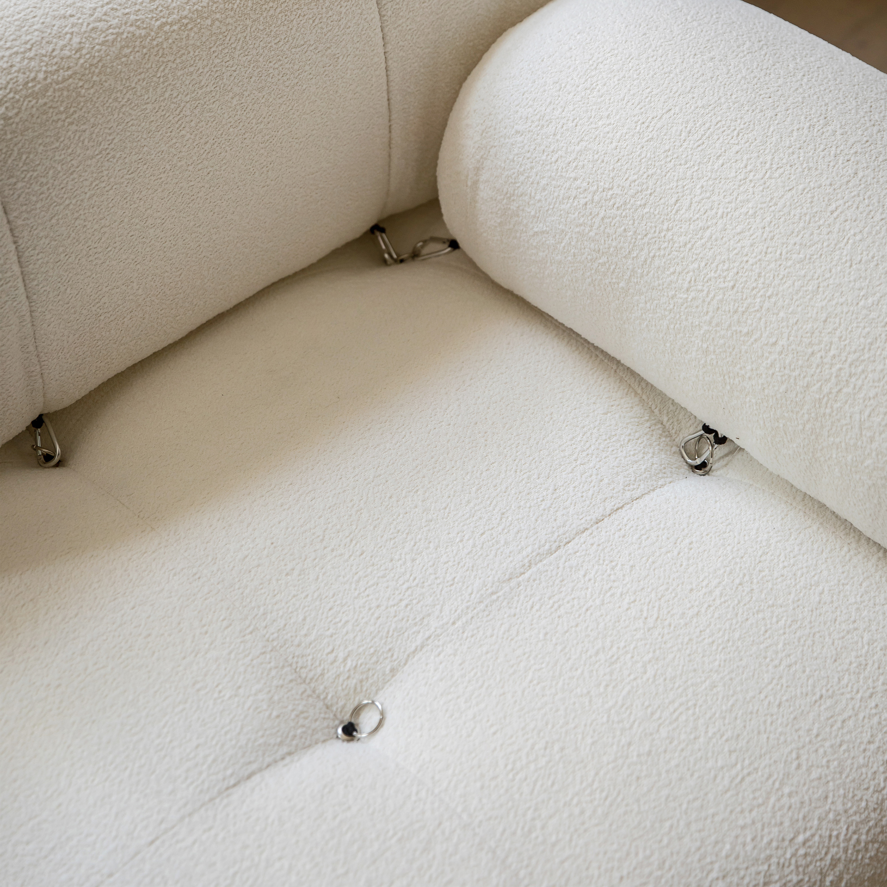 Sleepo Collection Blanca 3-sits Soffa White Bouclé