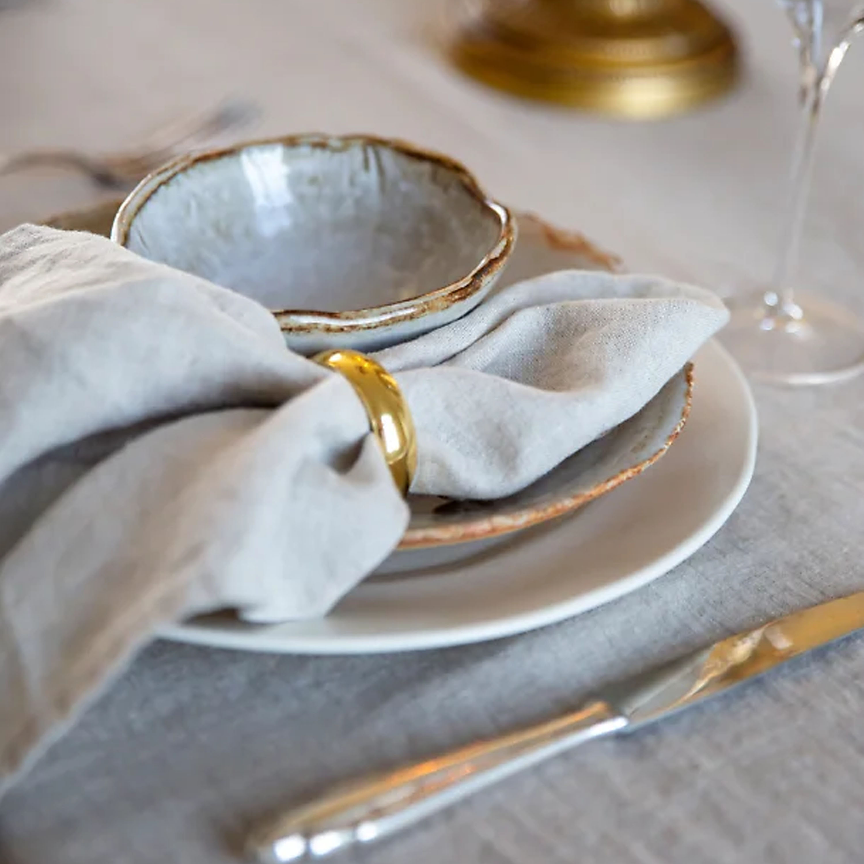 Himla Sunshine Linne Servett Ash 4-pack