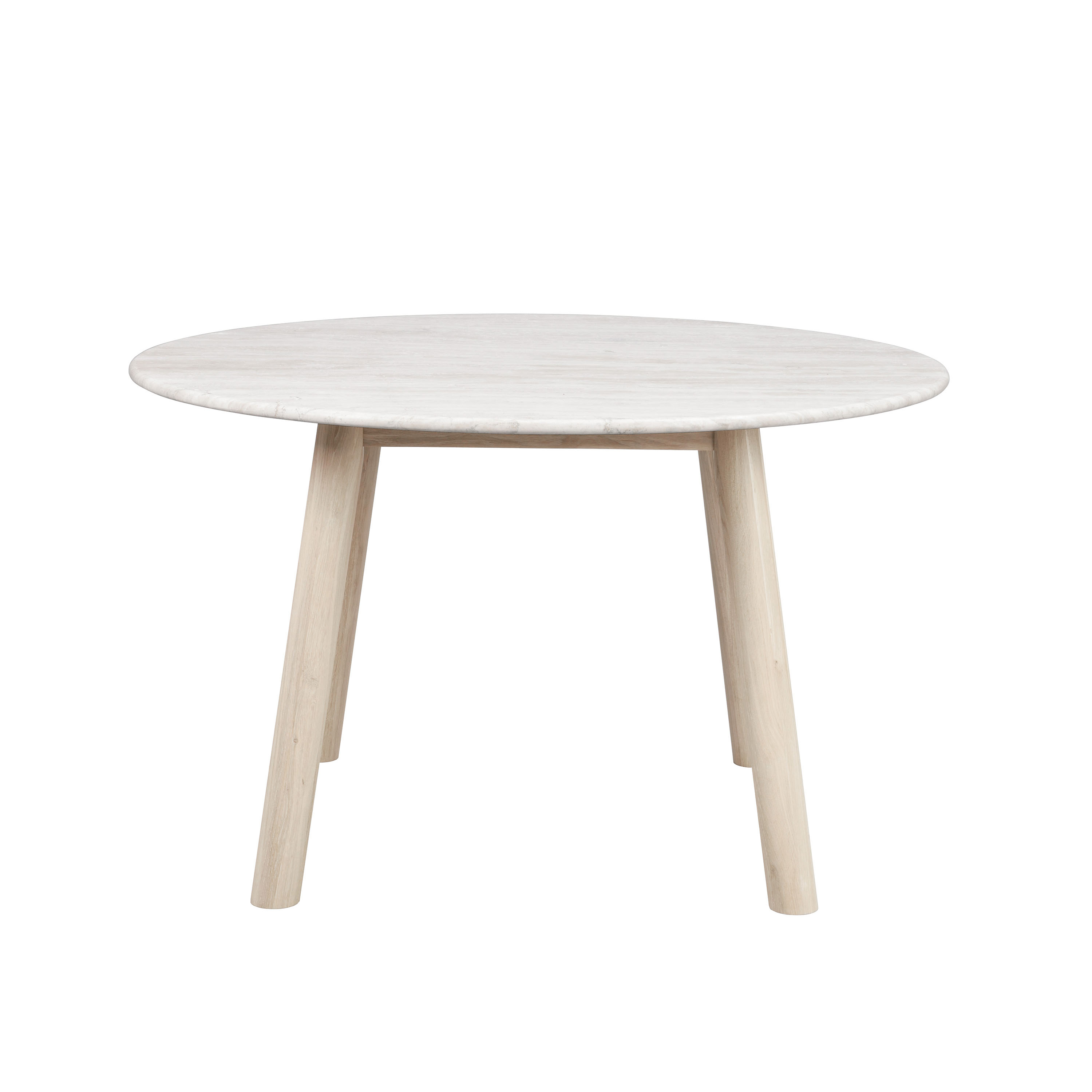 Taransay Matbord Beige Travertin/Vitpigmenterad Ek Ø125