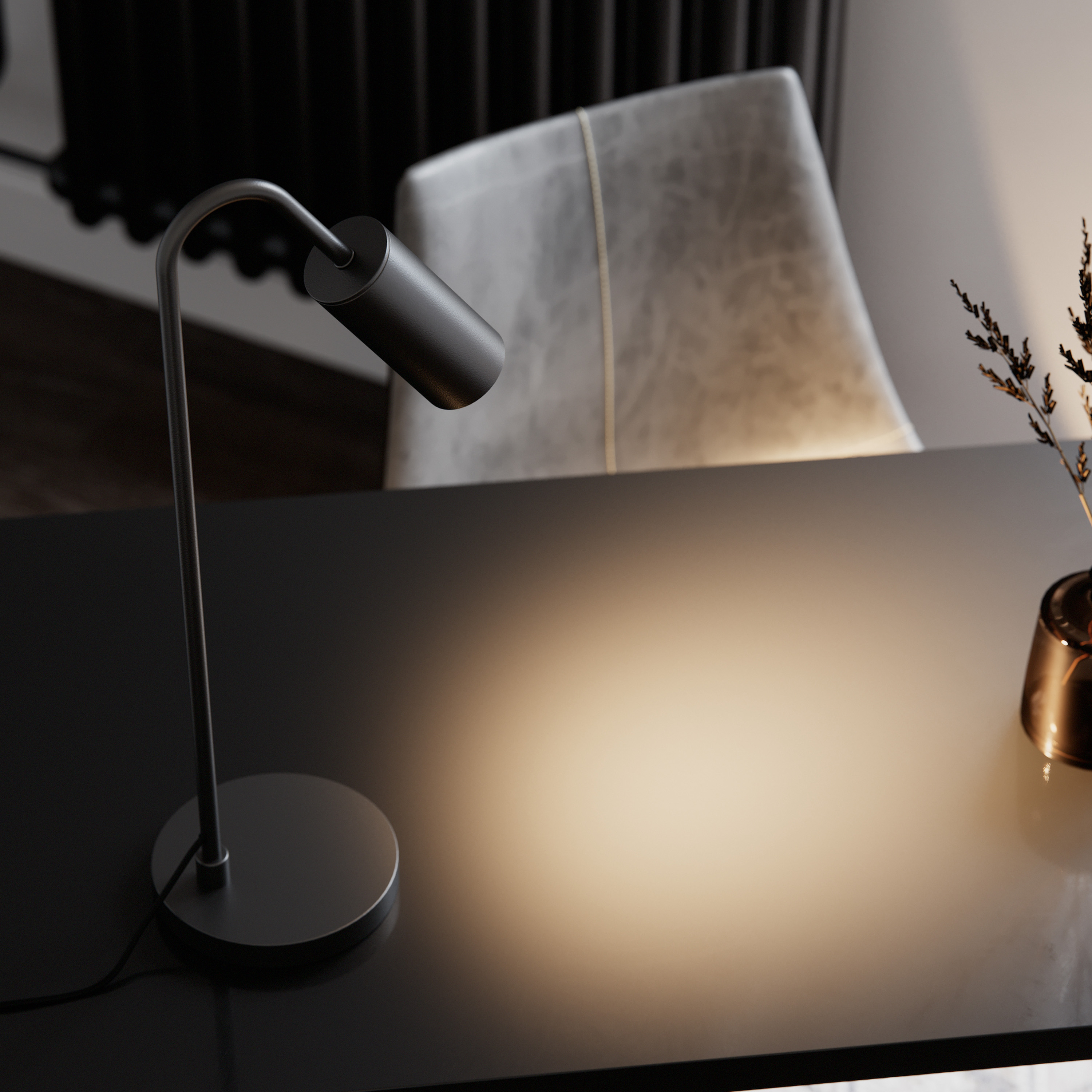 By Rydéns Curve Bordslampa Matt Svart 51cm