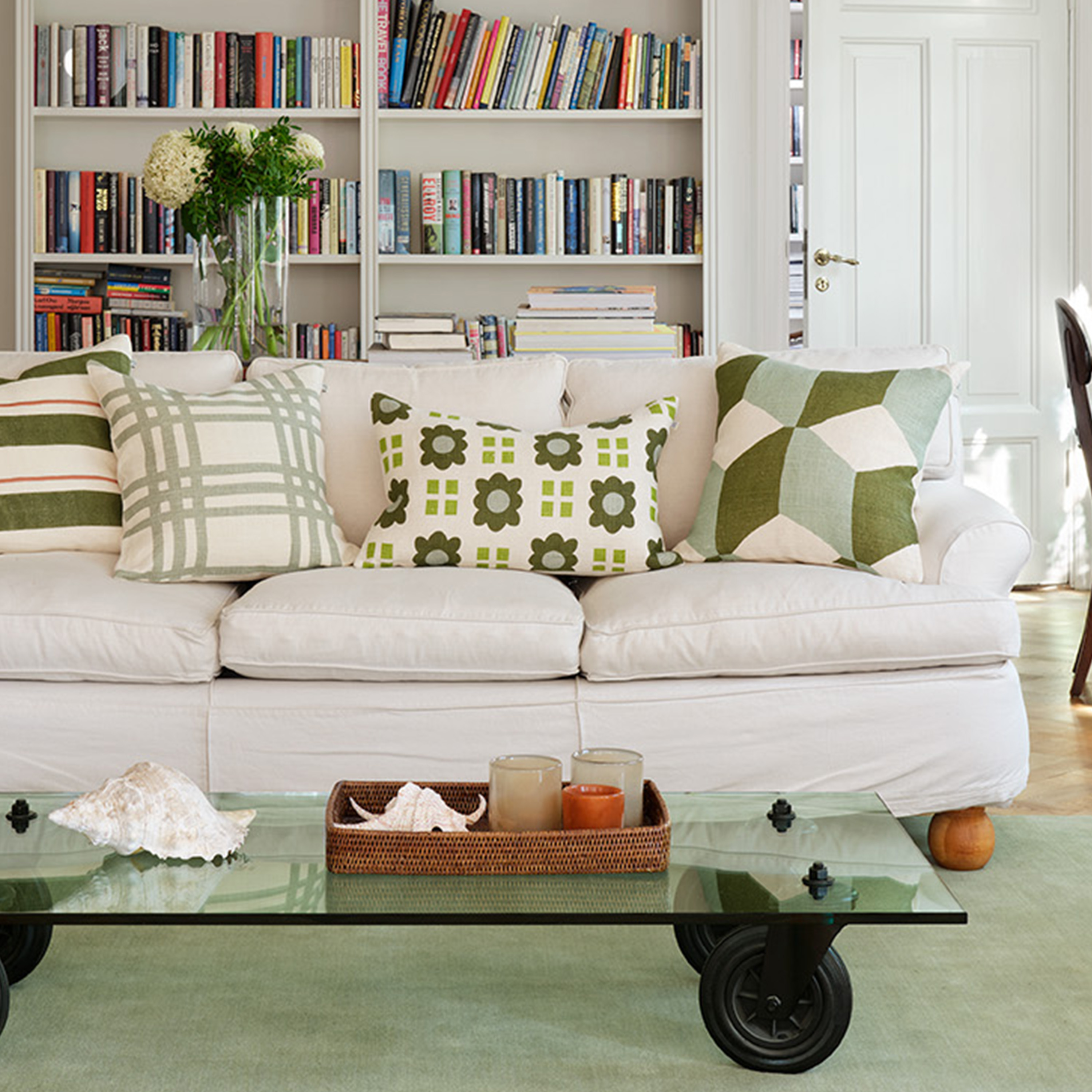 Chhatwal &amp; Jonsson Shimla Koristetyynyliina Aqua 50x50 cm