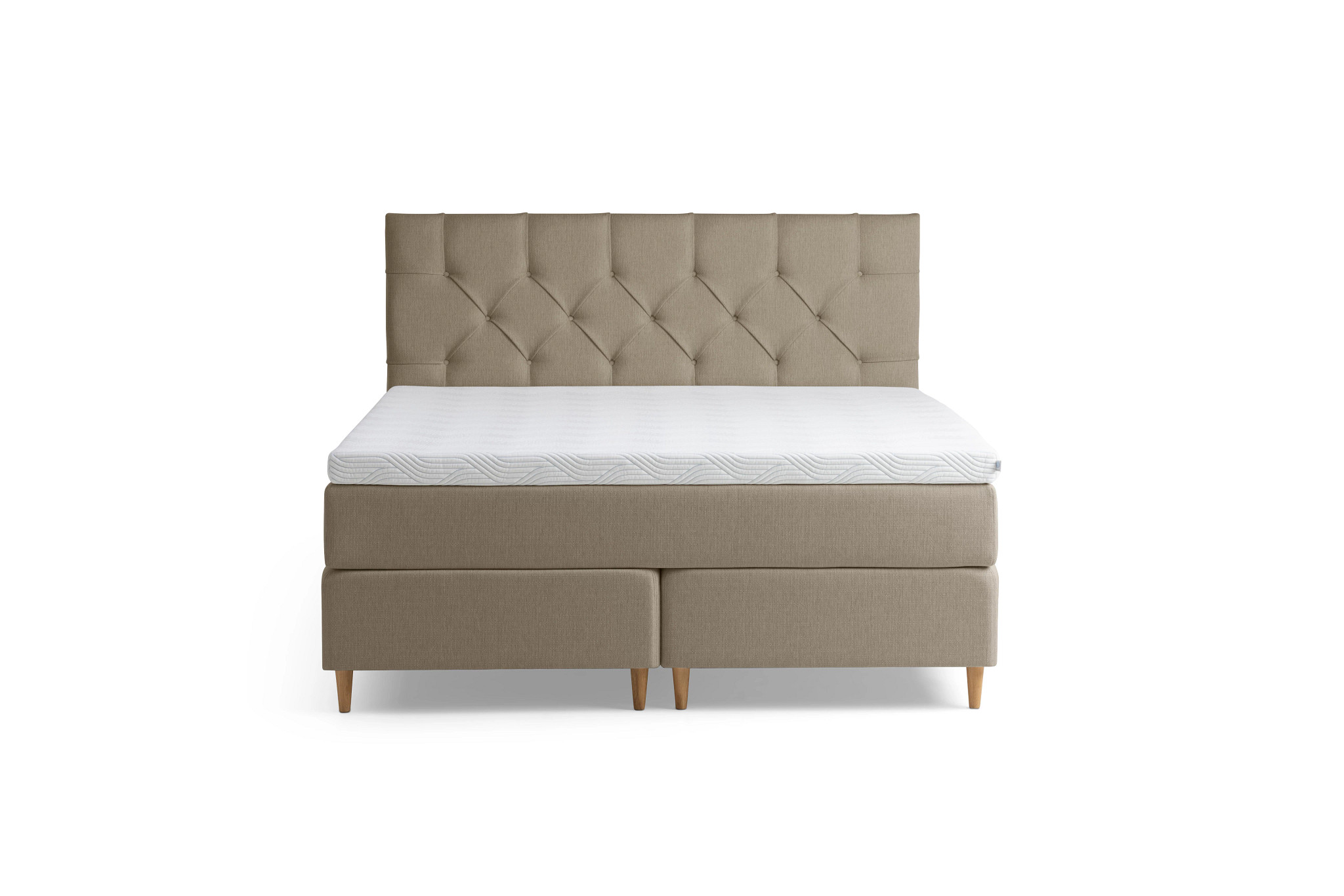 Tempur Promise Kontinentalsäng Warm Grey 180x200 Pro Plus SmartCool 8cm Mjuk Metallben Krom 12cm