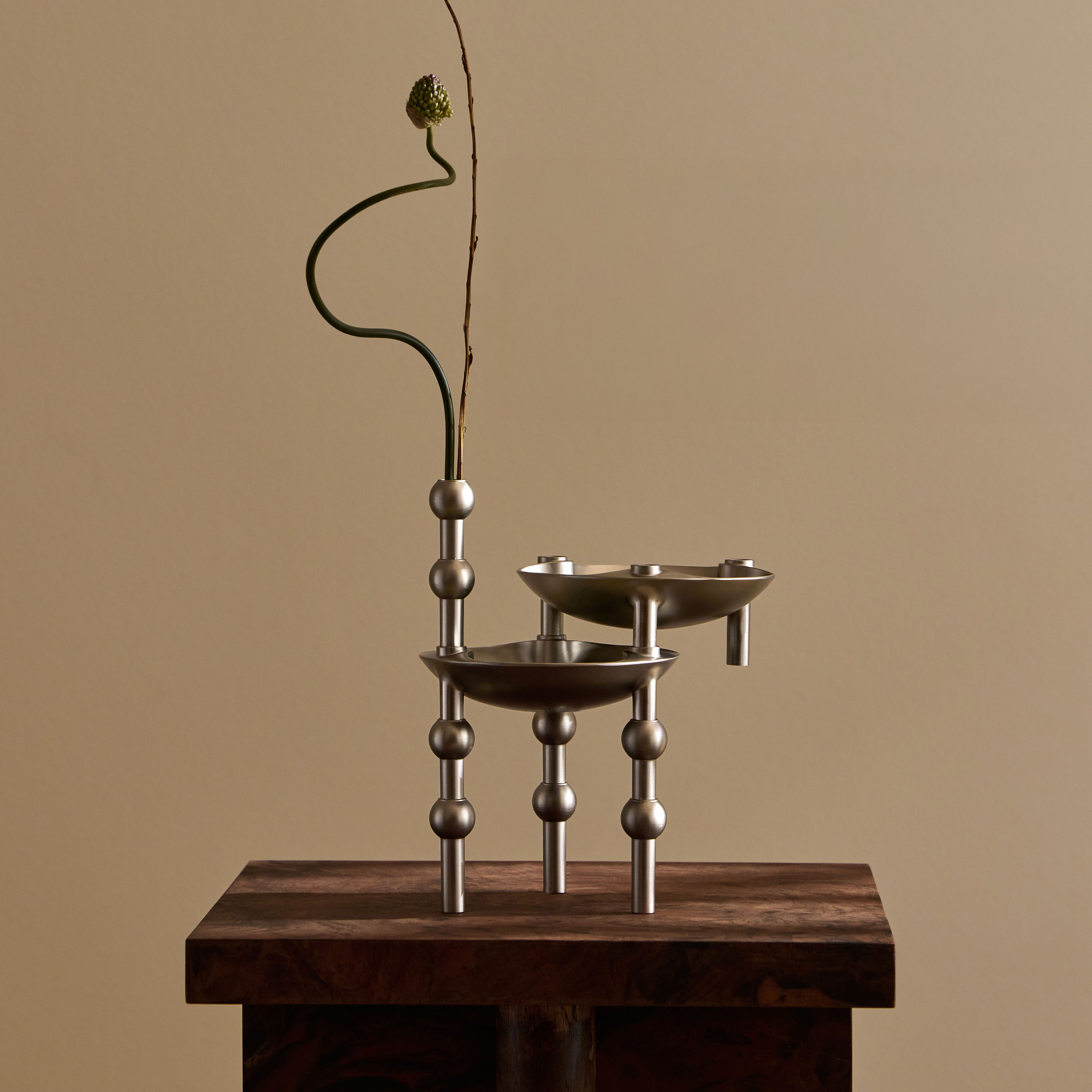 STOFF Nagel Vase Brushed Chrome
