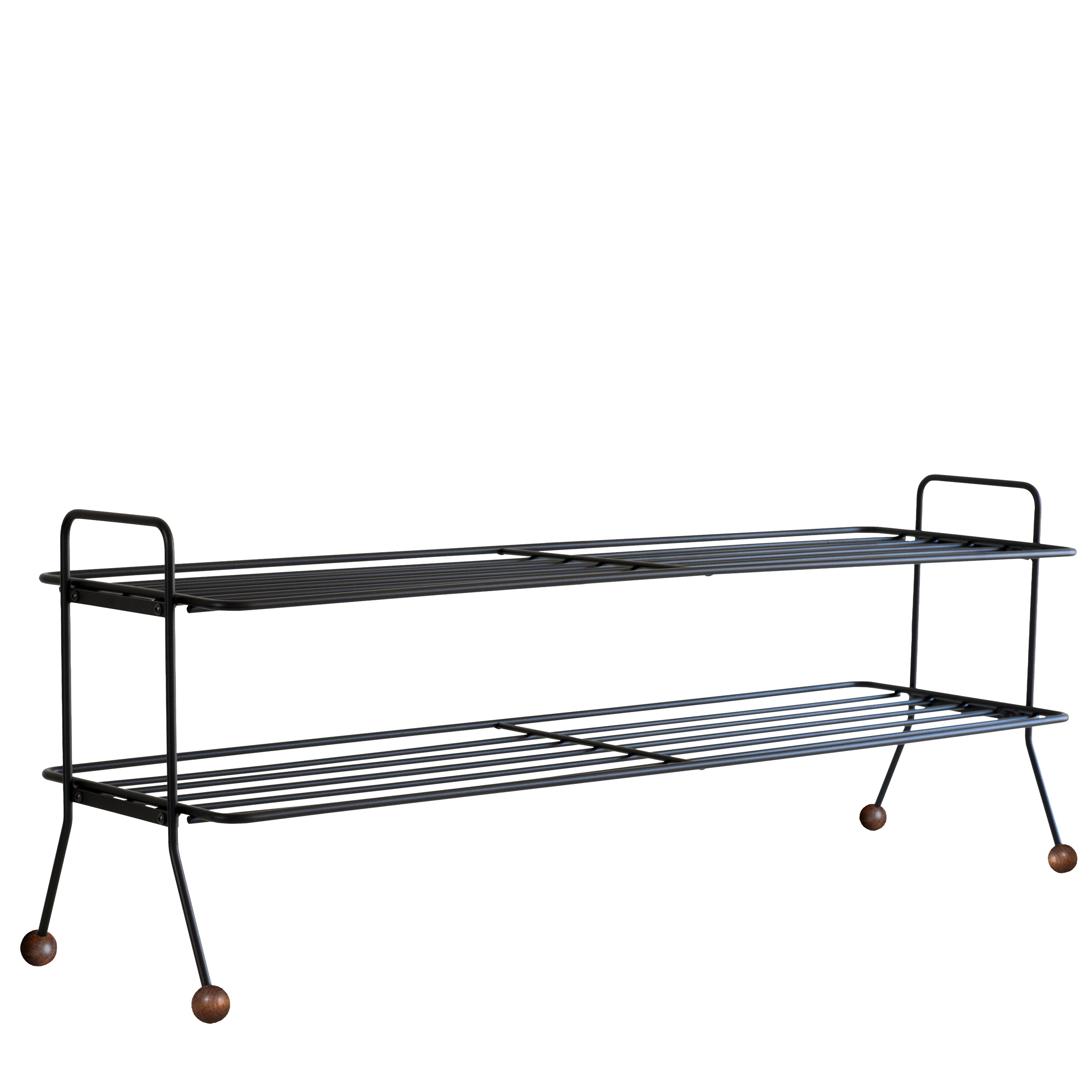 Bill Schuhregal Schwarz/Walnuss Ton Large