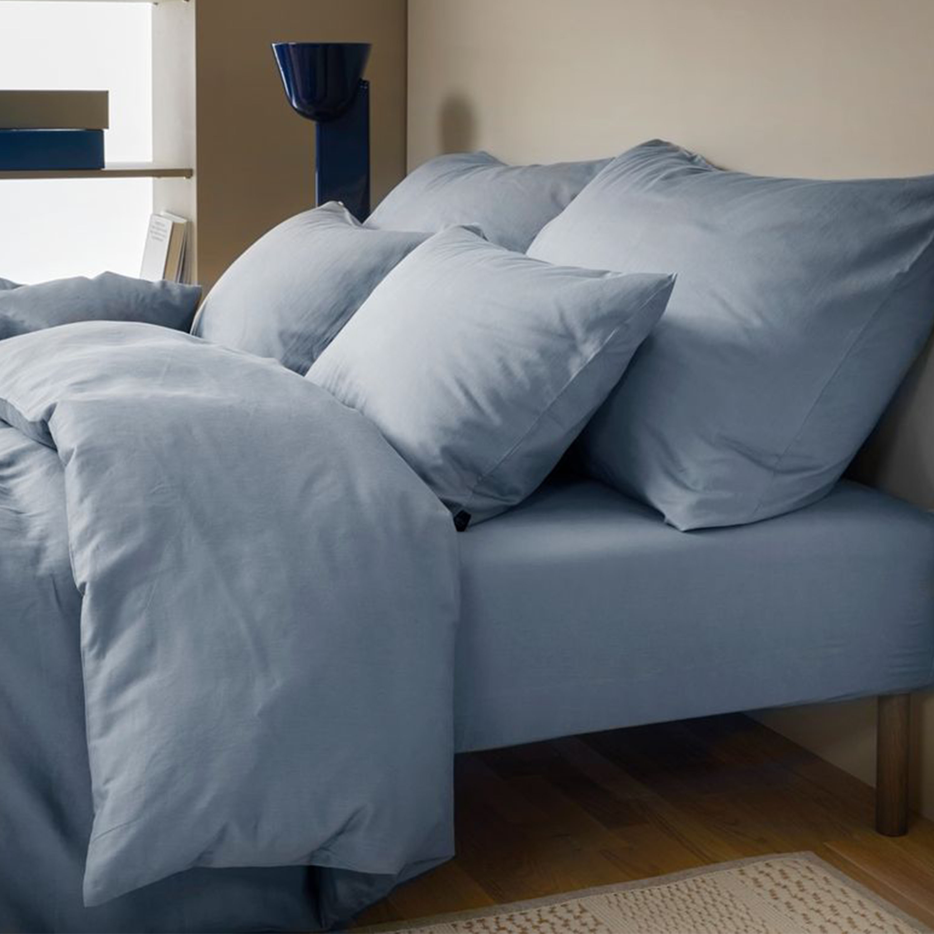 Høie Harmoni 2-del Påslakanset Satin Dämpad Blå