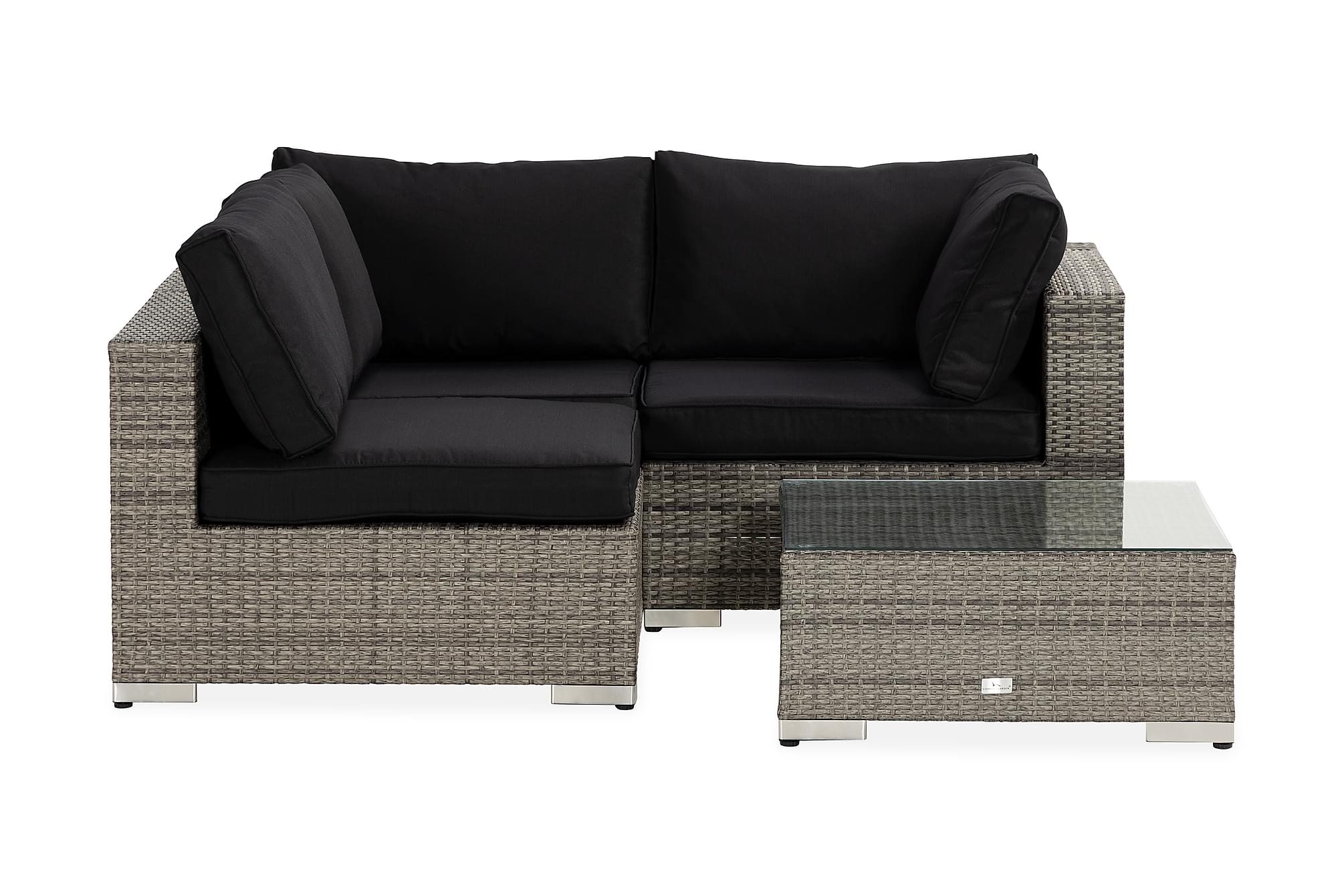 Nordic Outdoor - Bora 4-sits Loungesoffa inkl Divan/Blockbord Grå