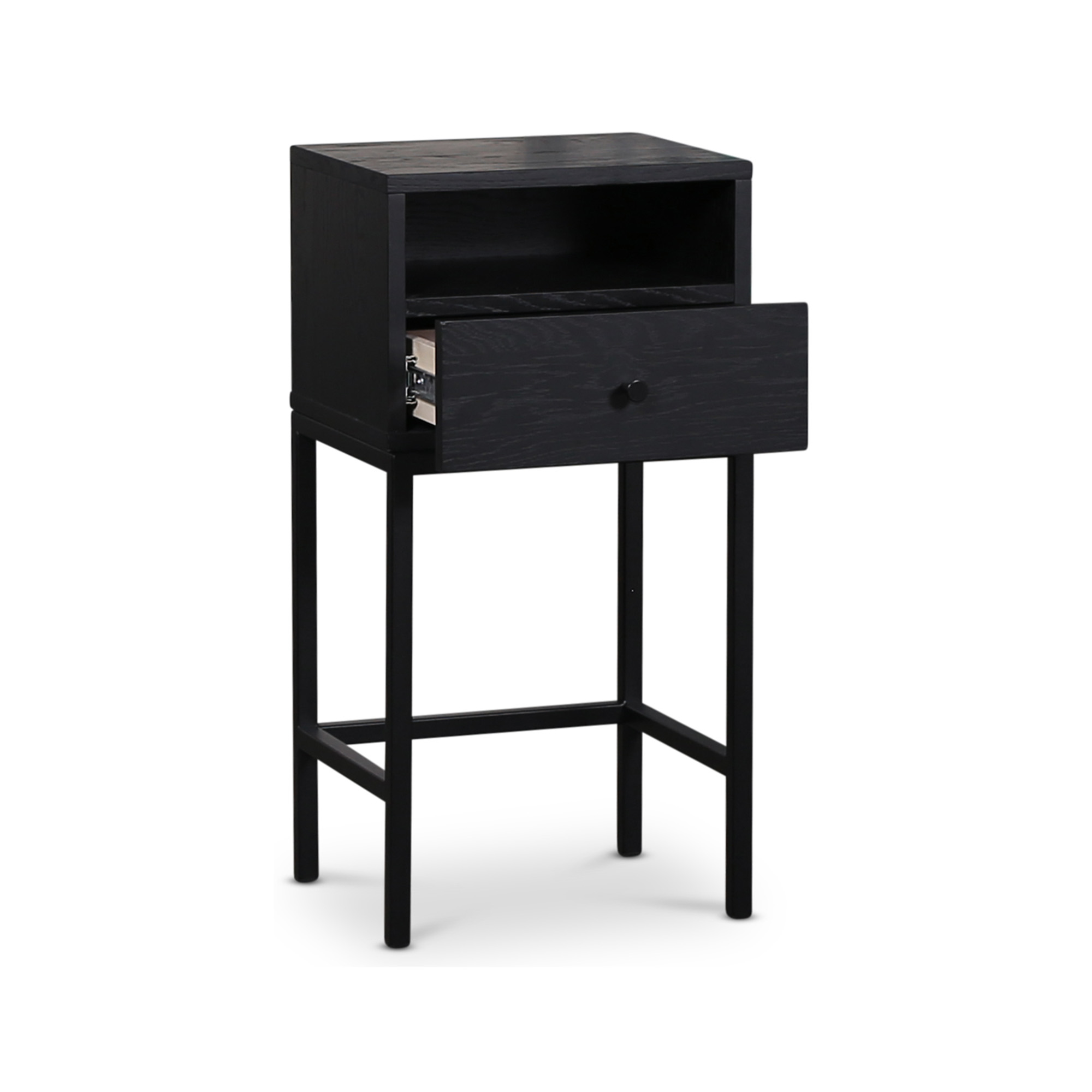 Nordic Home Ezra Sängbord Svartbetsad Ek 70cm