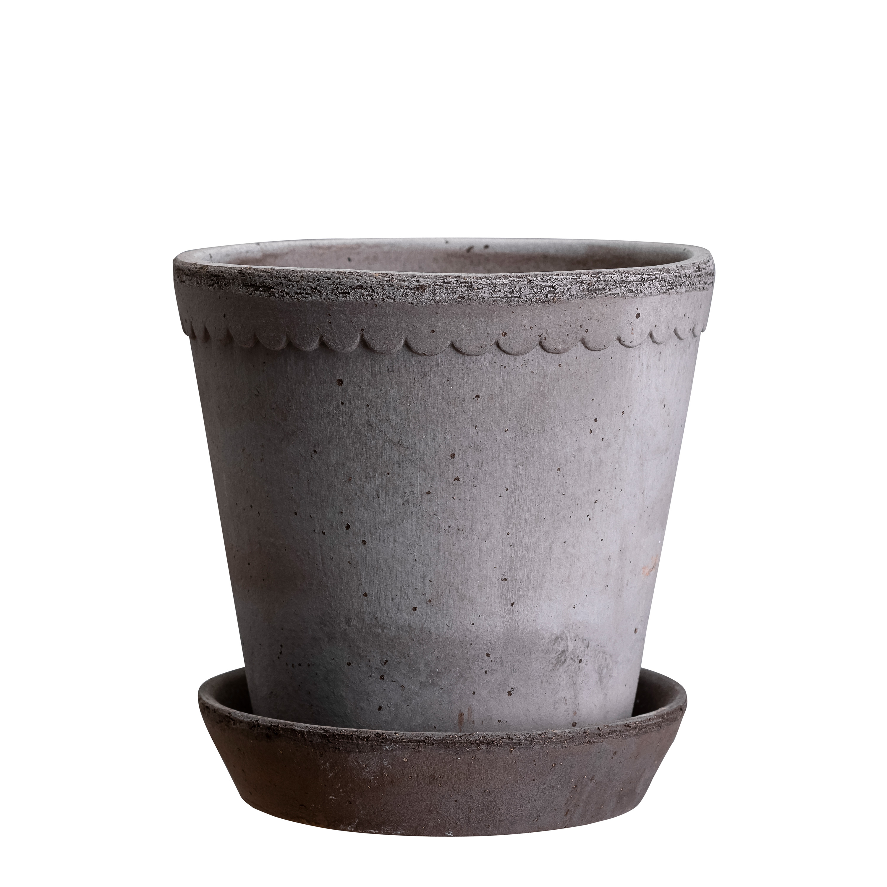 Helena Kruka med fat Raw Grey Terracotta Ø25