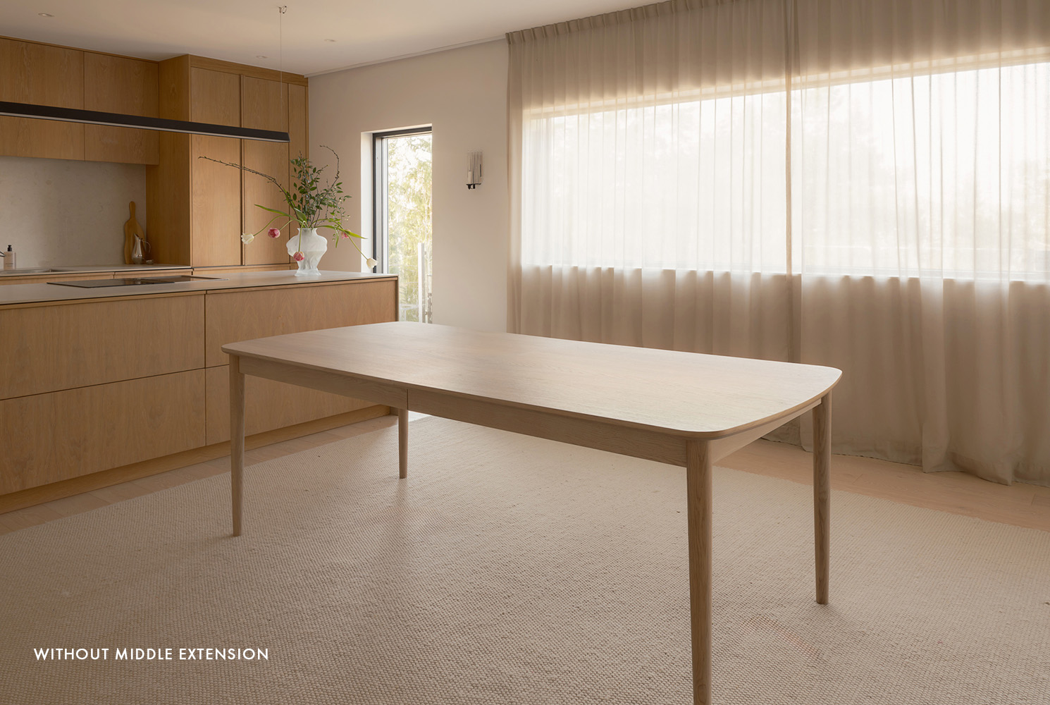 Sleepo Collection Leah Dining Table White Oiled Oak 220+50+50