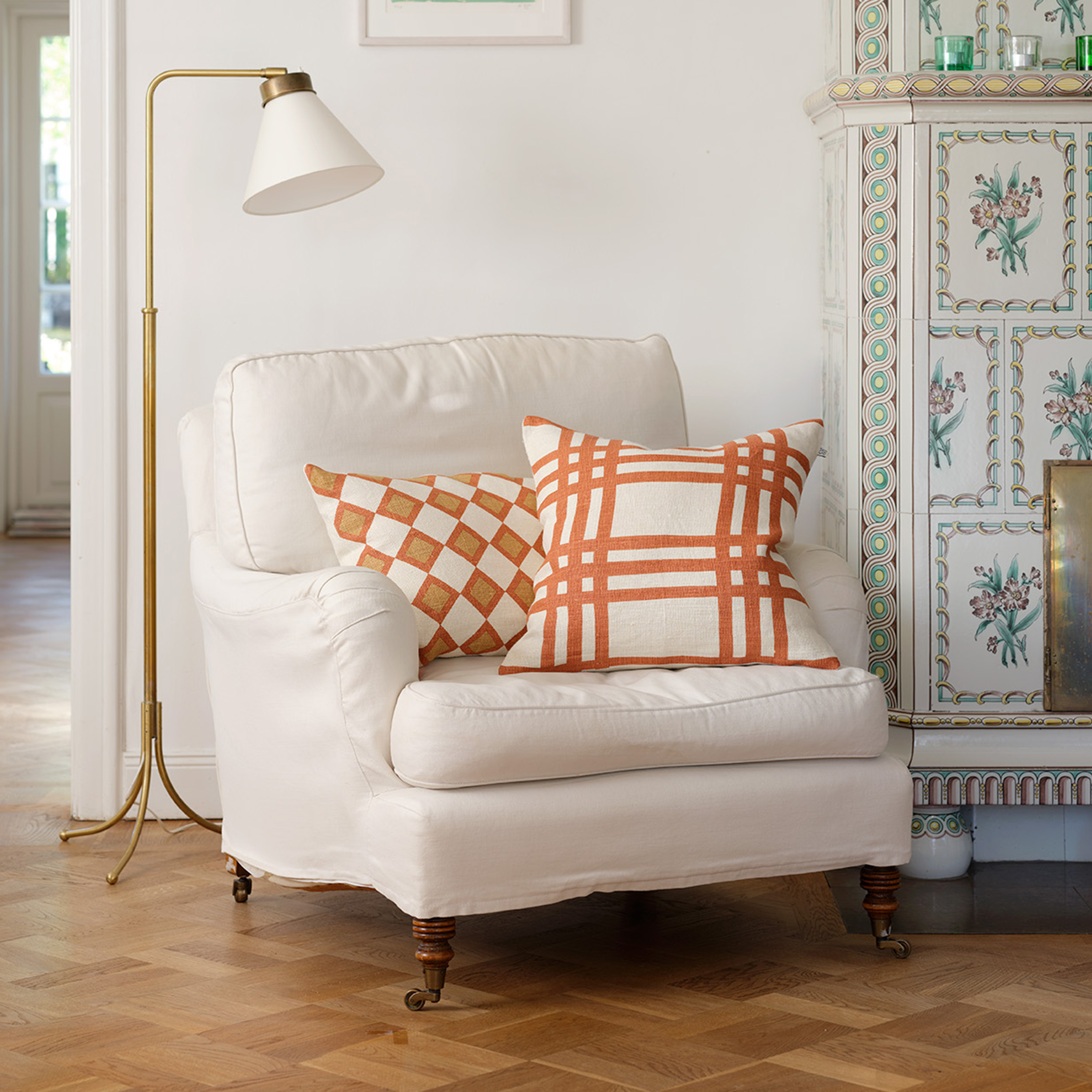 Chhatwal &amp; Jonsson Shimla  Tyynyliina Apricot Orange 50x50 cm